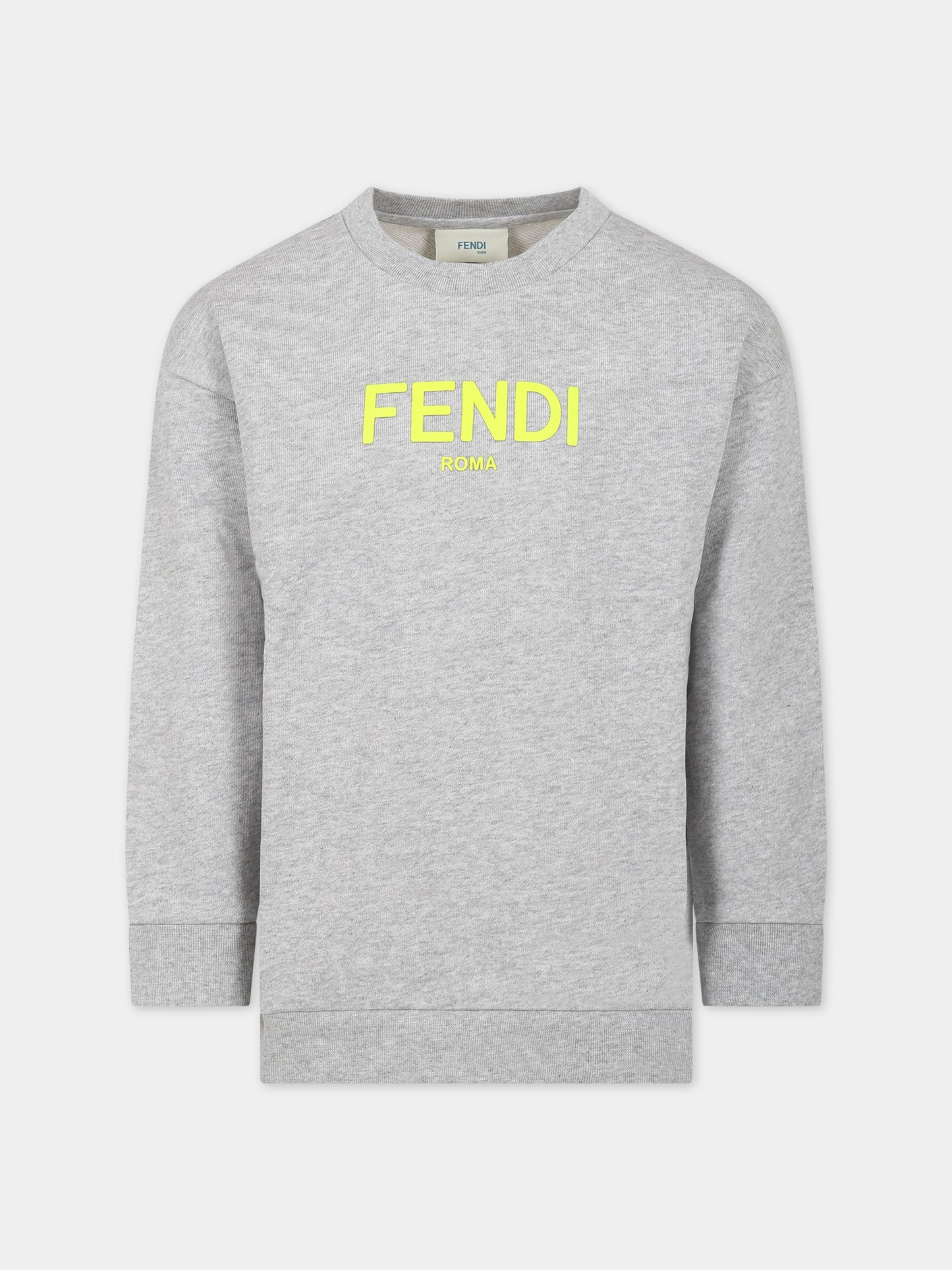 Felpa grigia per bambini con logo,Fendi Kids,JUH051 5V0 F1L12