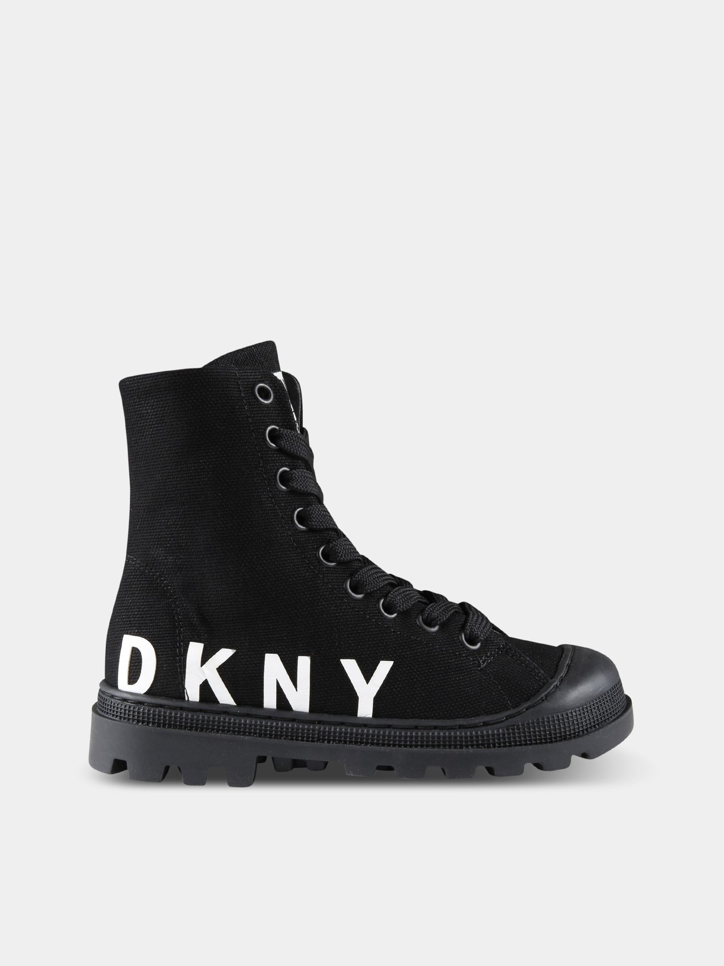 Sneakers nere per bambina con logo bianco,Dkny,D39062 09B