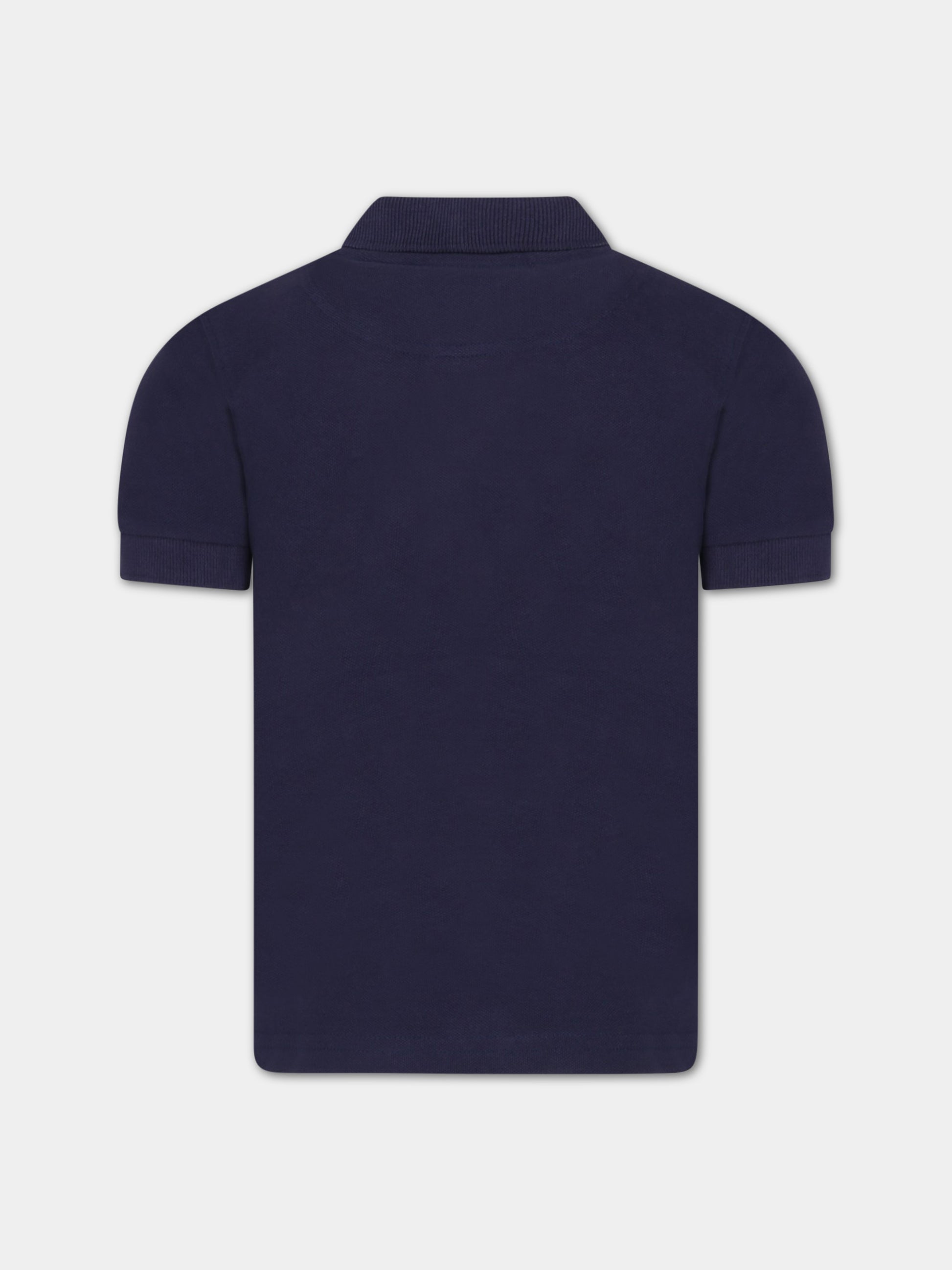 Polo blu per bambino con logo bianco,Timberland,T25T00 85T