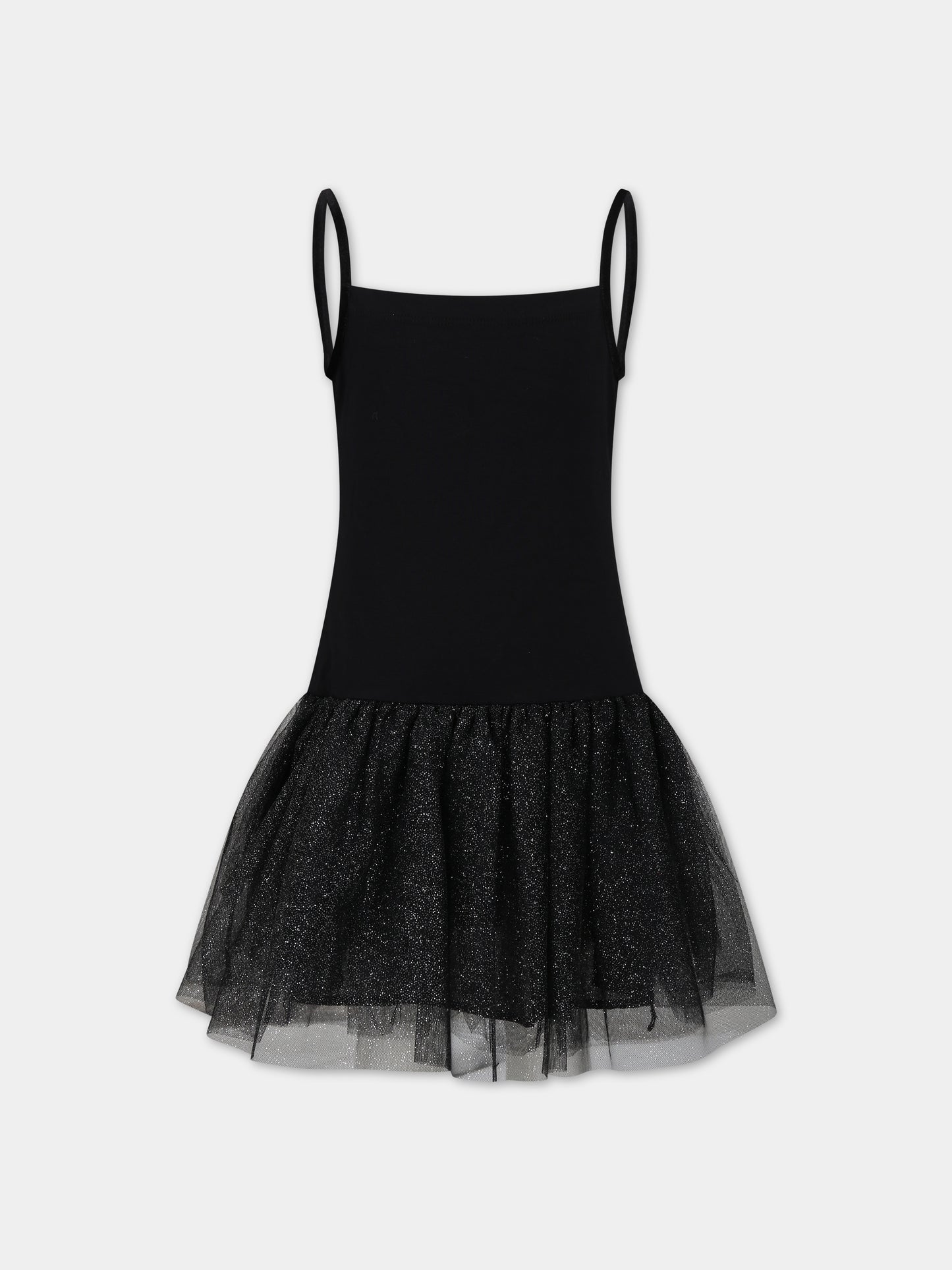 Vestito nero per bambina,Monnalisa,41B904 2907 5075