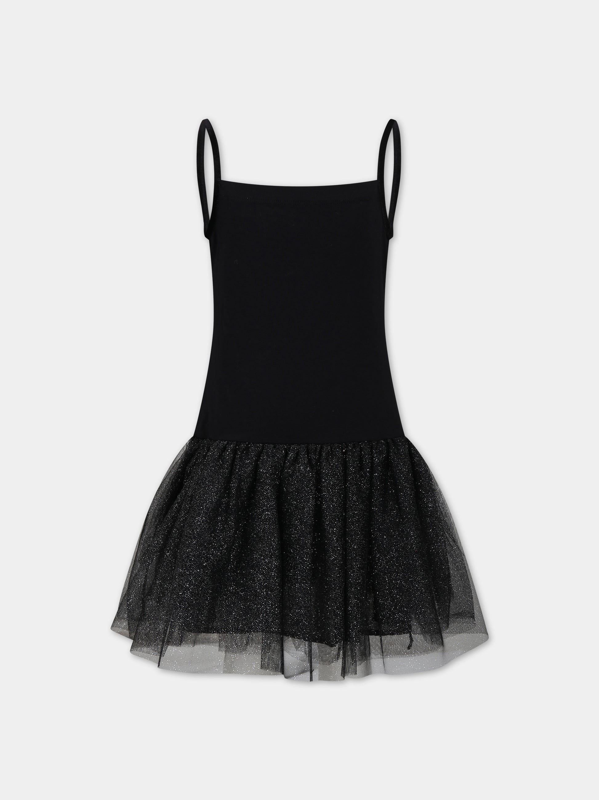 Vestito nero per bambina,Monnalisa,41B904 2907 5075