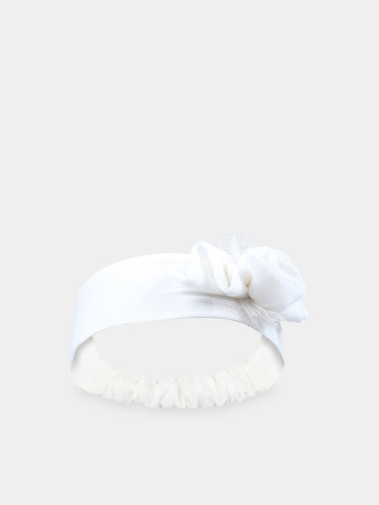 Fascia avorio per neonata con tulle,Monnalisa,73B000 2803 0001