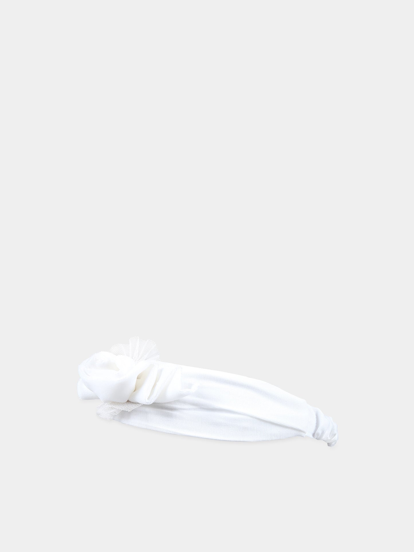 Fascia avorio per neonata con tulle,Monnalisa,73B000 2803 0001