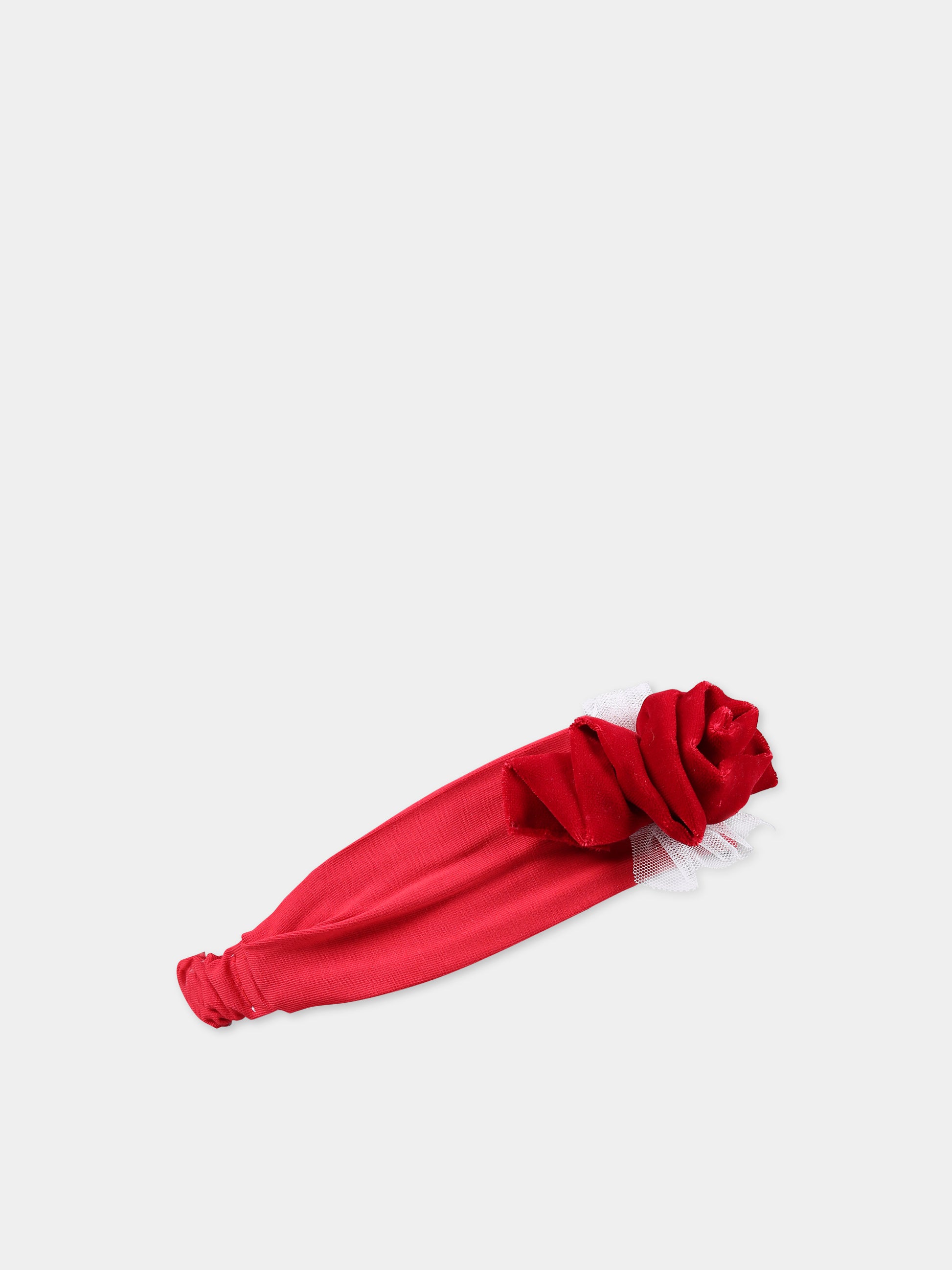 Fascia rossa per neonata con tullle,Monnalisa,73B000 2803 0043