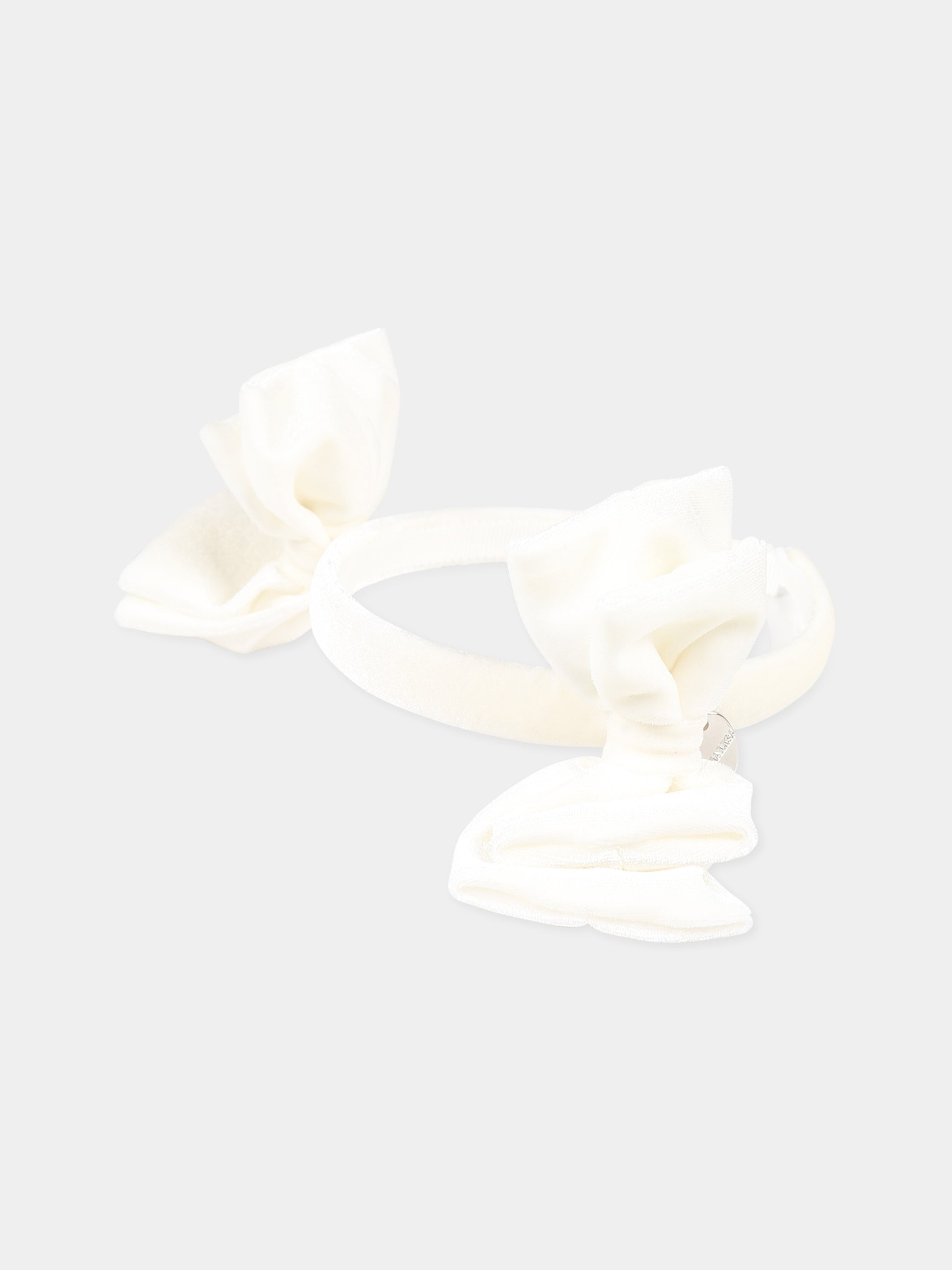 Cerchietto bianco per bambina con fiocchi,Monnalisa,39B003 2080 0001