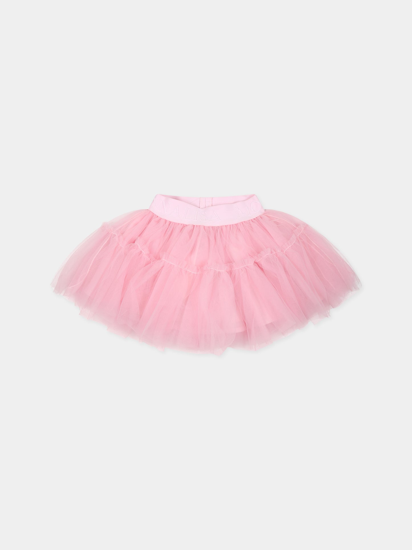 Gonna rosa per neonata con logo,Monnalisa,37BGON T9945 0090