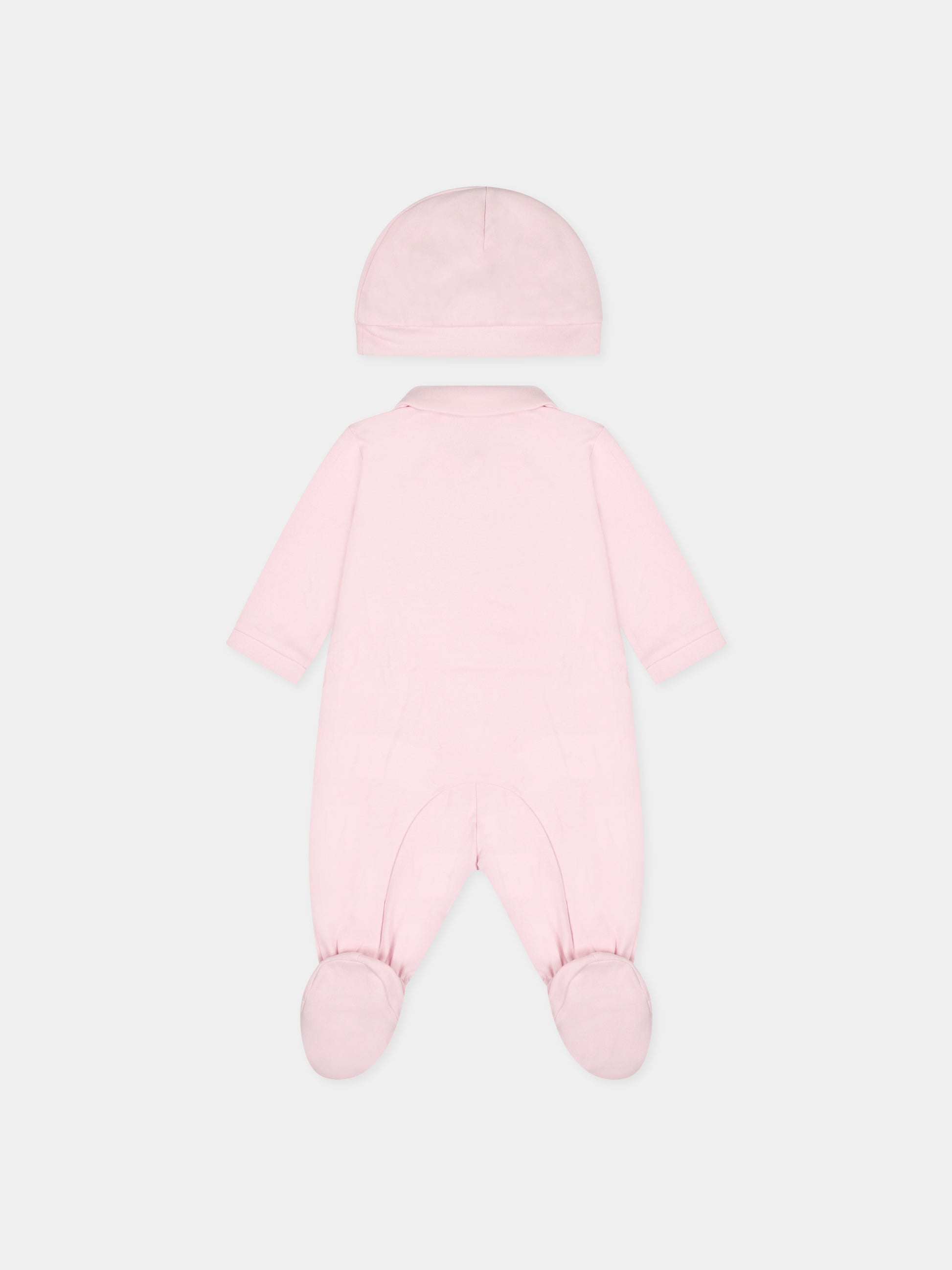 Set rosa per neonata con cuore e logo,Monnalisa,35B503 2004 0091