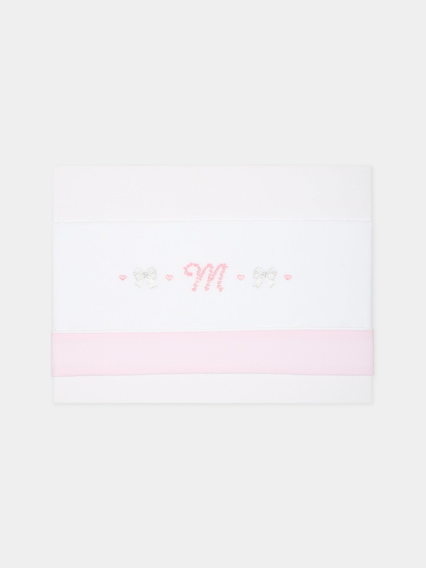 Set bianco per neonata con logo,Monnalisa,35B005 2074 0191