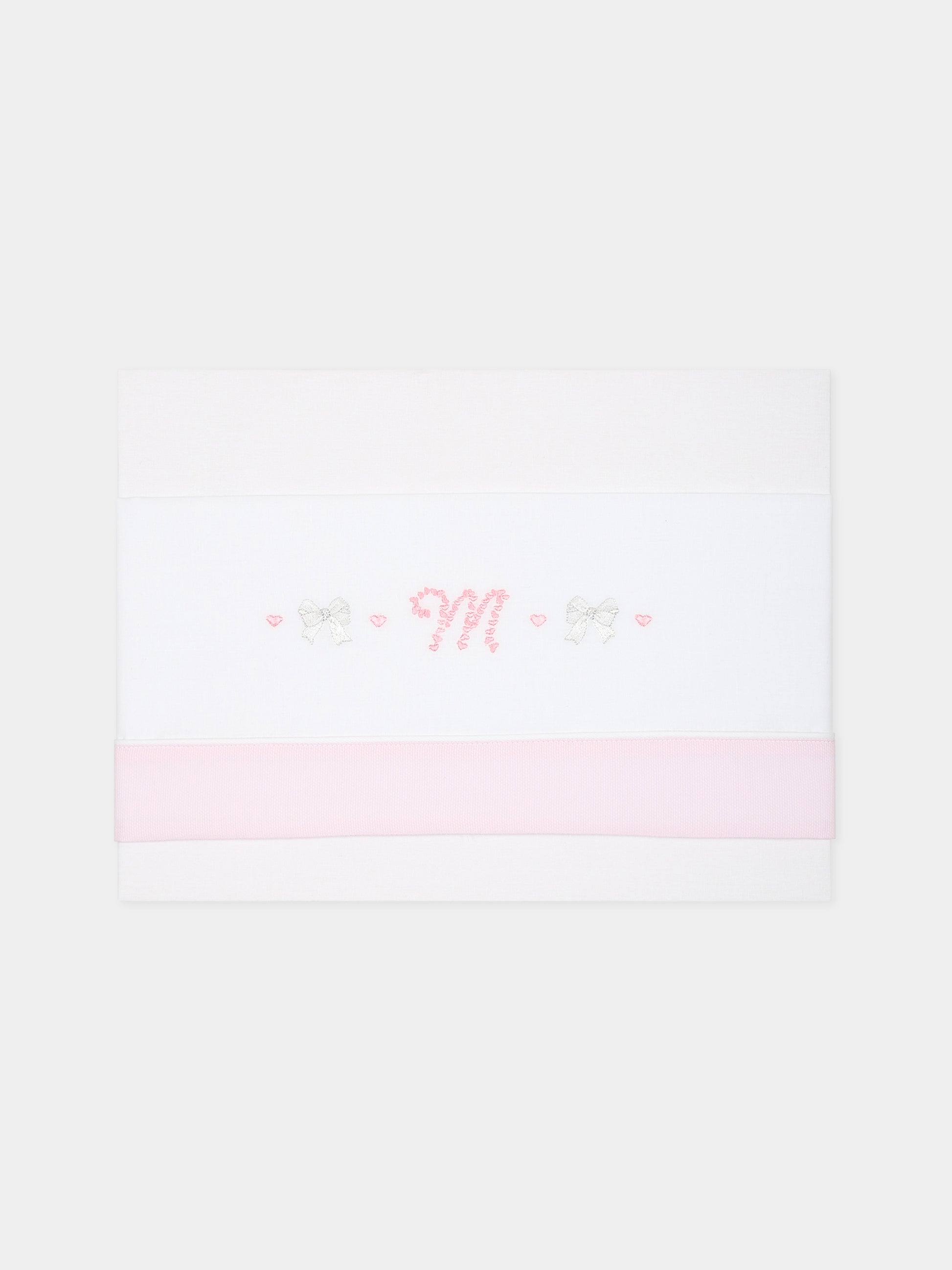 Set bianco per neonata con logo,Monnalisa,35B005 2074 0191