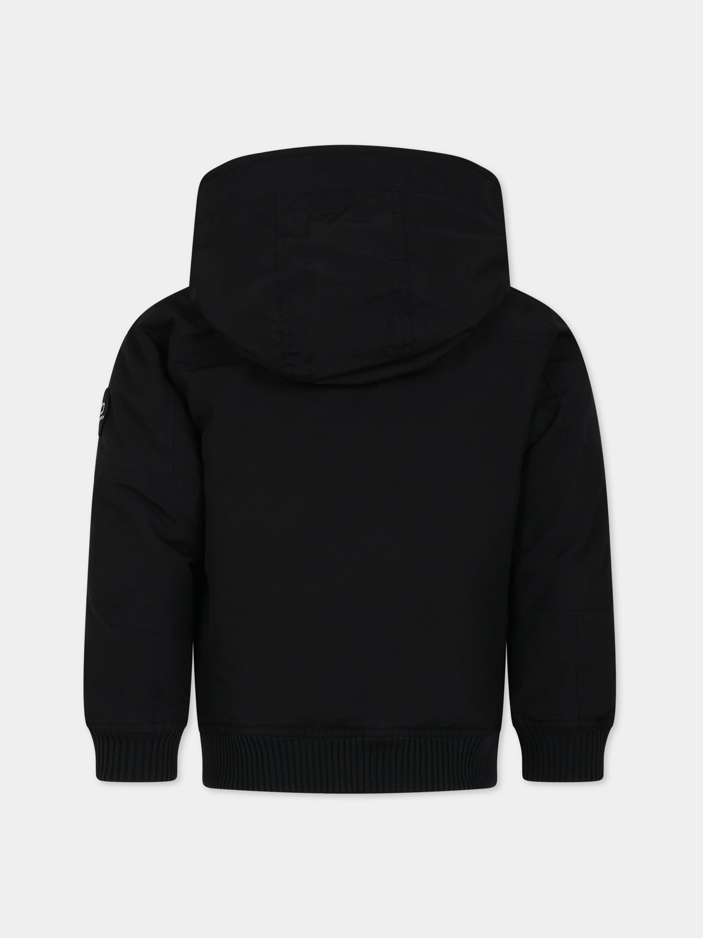 Piumino nero per bambino con logo,Woolrich Kids,CFWKOU0398MRUT0641 BLK