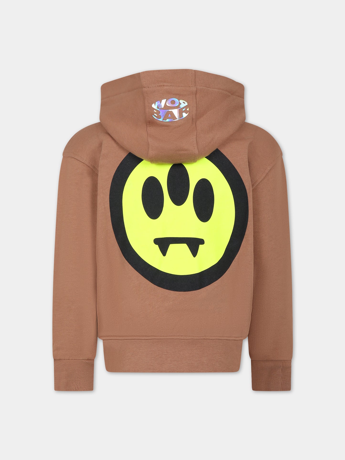 Felpa beige per bambini con logo e smile,Barrow,F3BKJUZH092 924