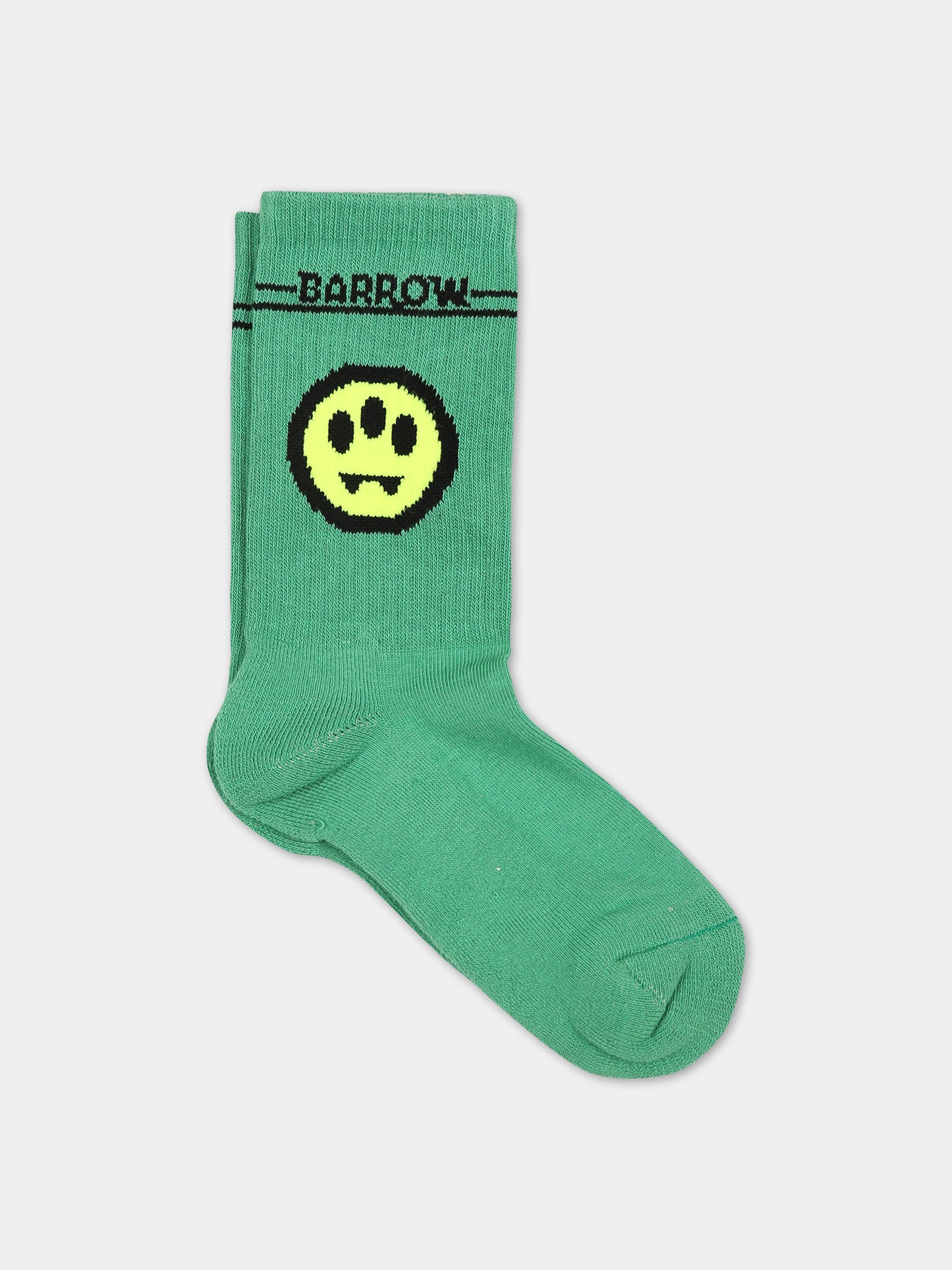 Calze verdi per bambini con logo e smile,Barrow,F3BKJUSO091 BW012