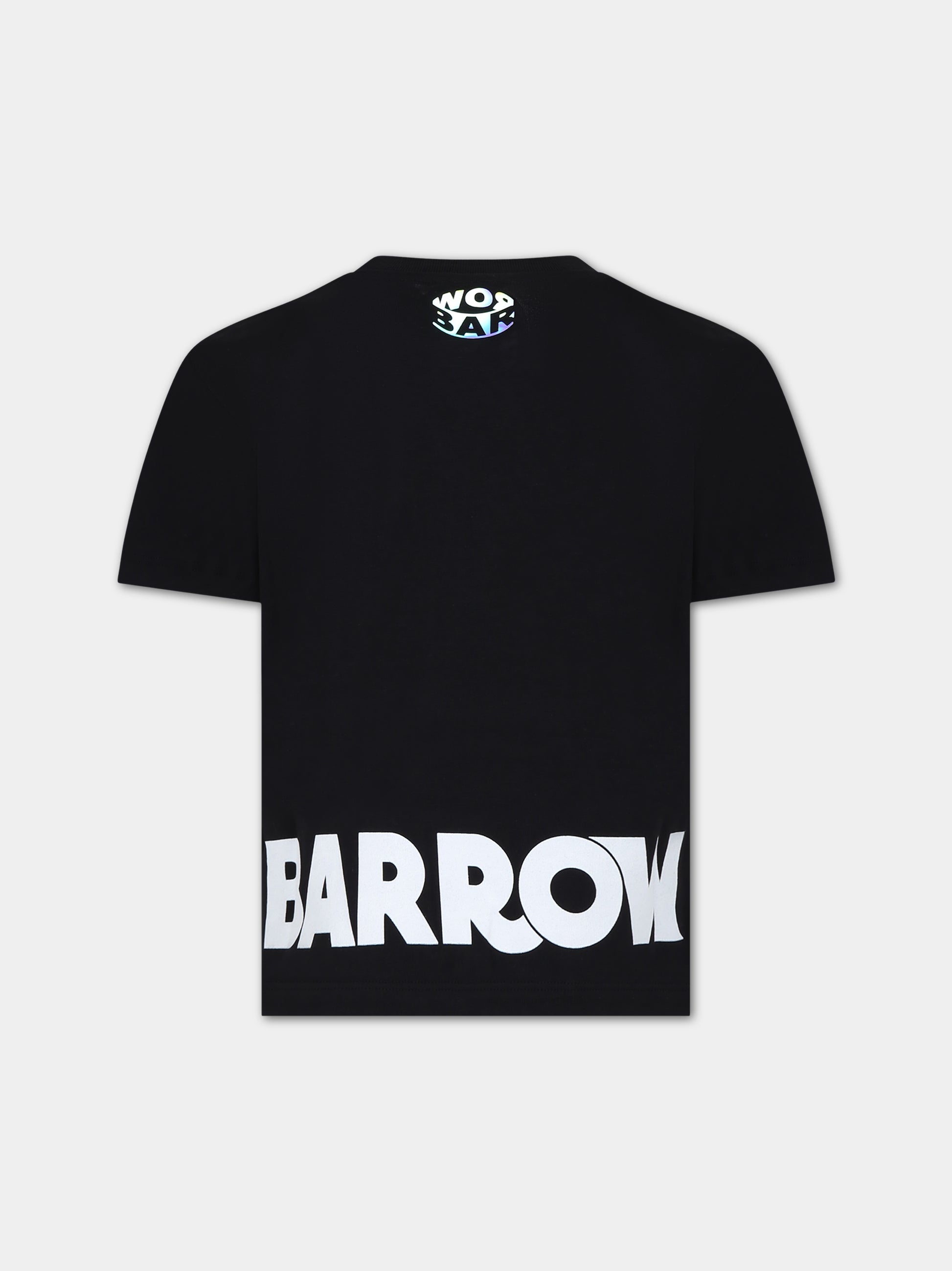 T-shirt nera per bambini con logo e smile,Barrow,F3BKJUTH094 110