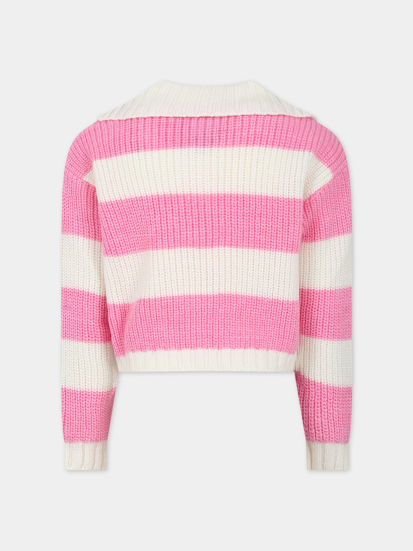 Maglione rosa per bambina con logo,Msgm Kids,F3MSJGJP033 042/36