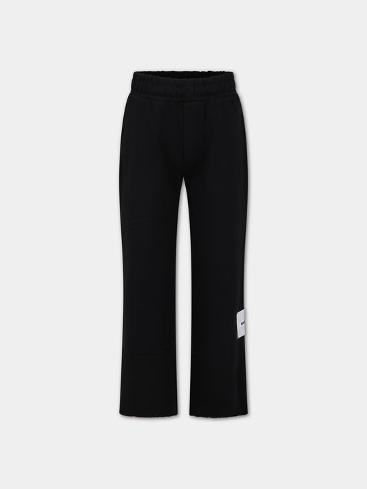 Pantaloni neri per bambino con logo,Msgm Kids,F3MSJBFP132 110