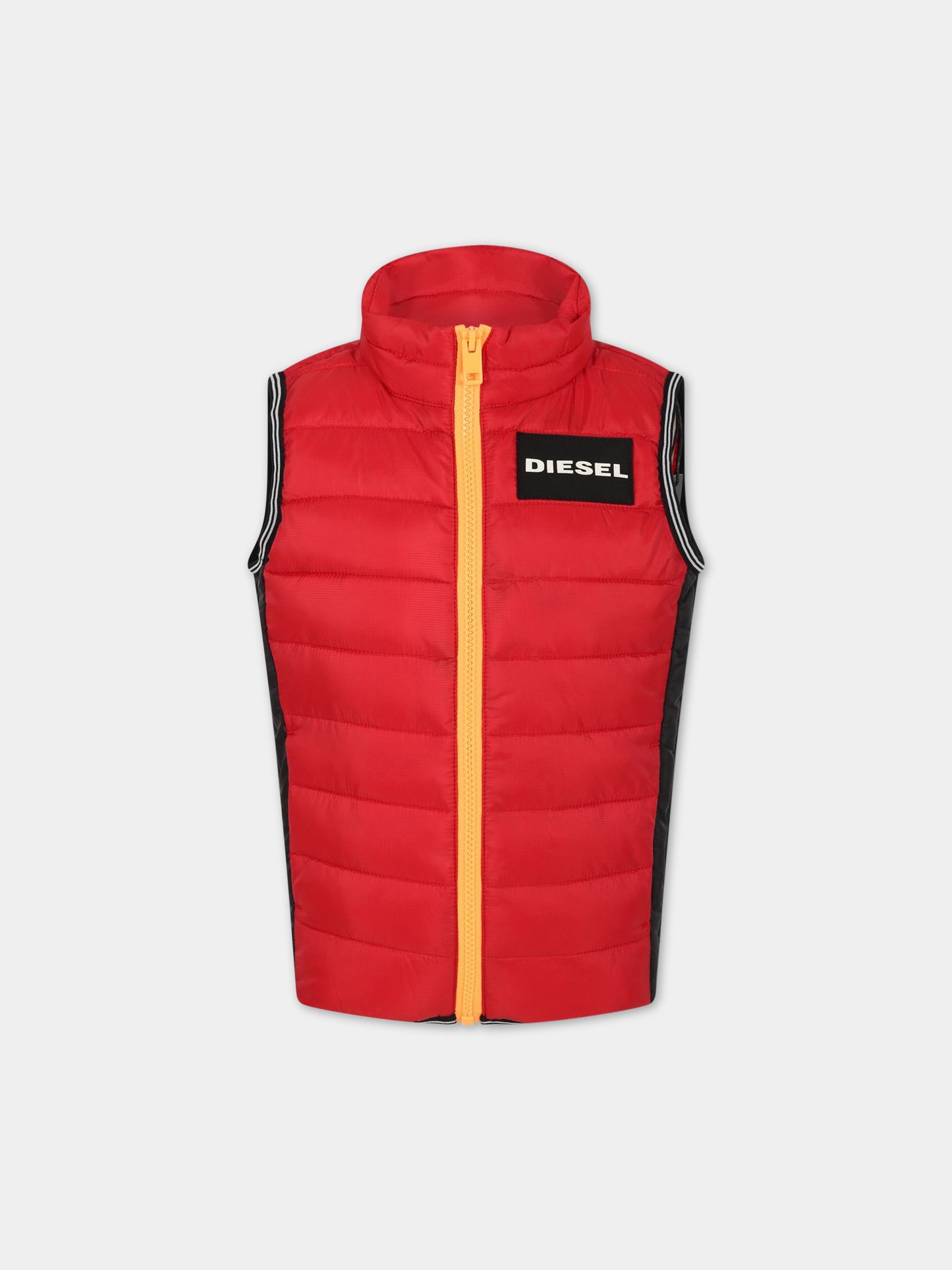 Gilet rosso per bambino con logo,Diesel,00J57J KXBA4 K418