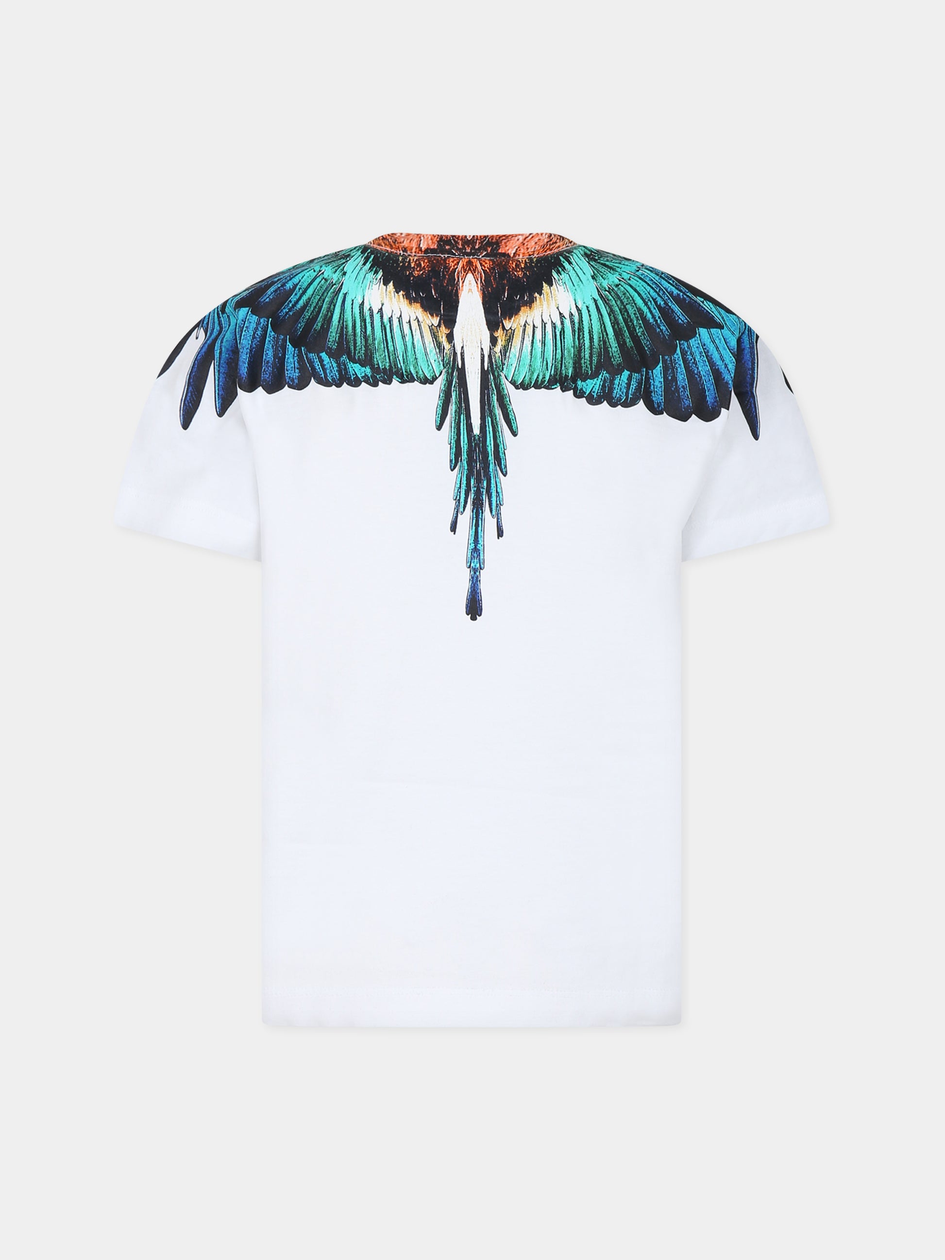 T-shirt bianca per bambino con ali,Marcelo Burlon Kids,CBAA001F23JER0010140