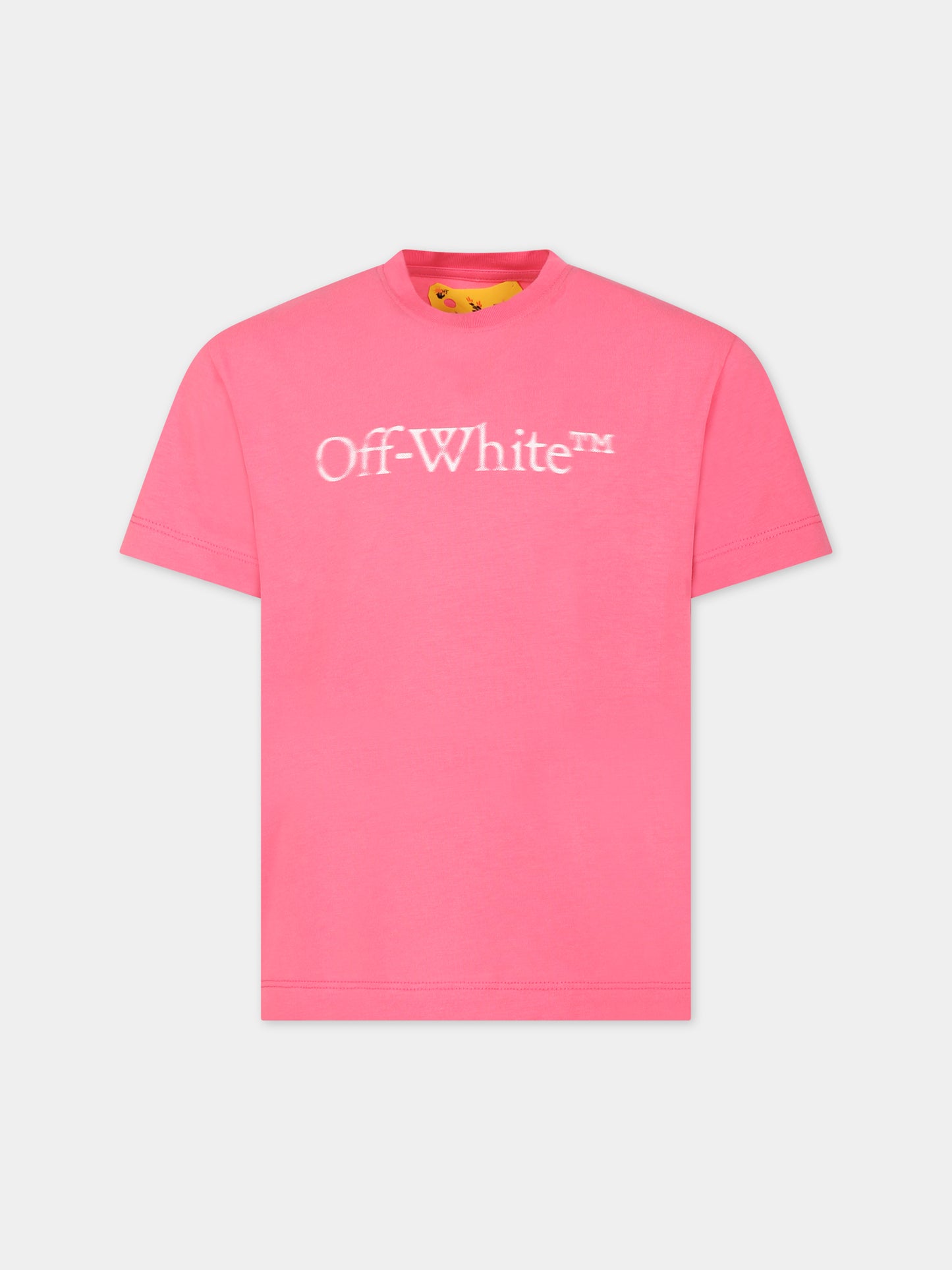 T-shirt fucsia per bambina con logo,Off White,OGAA001F23JER0033201
