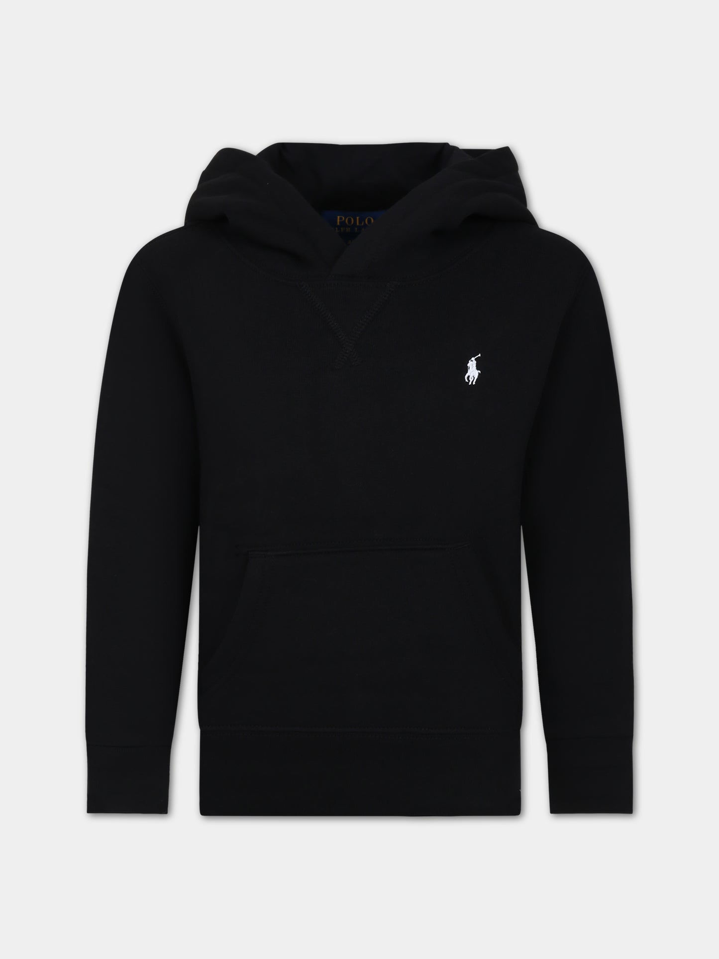 Felpa nera per bambino con logo,Ralph Lauren Kids,749954034