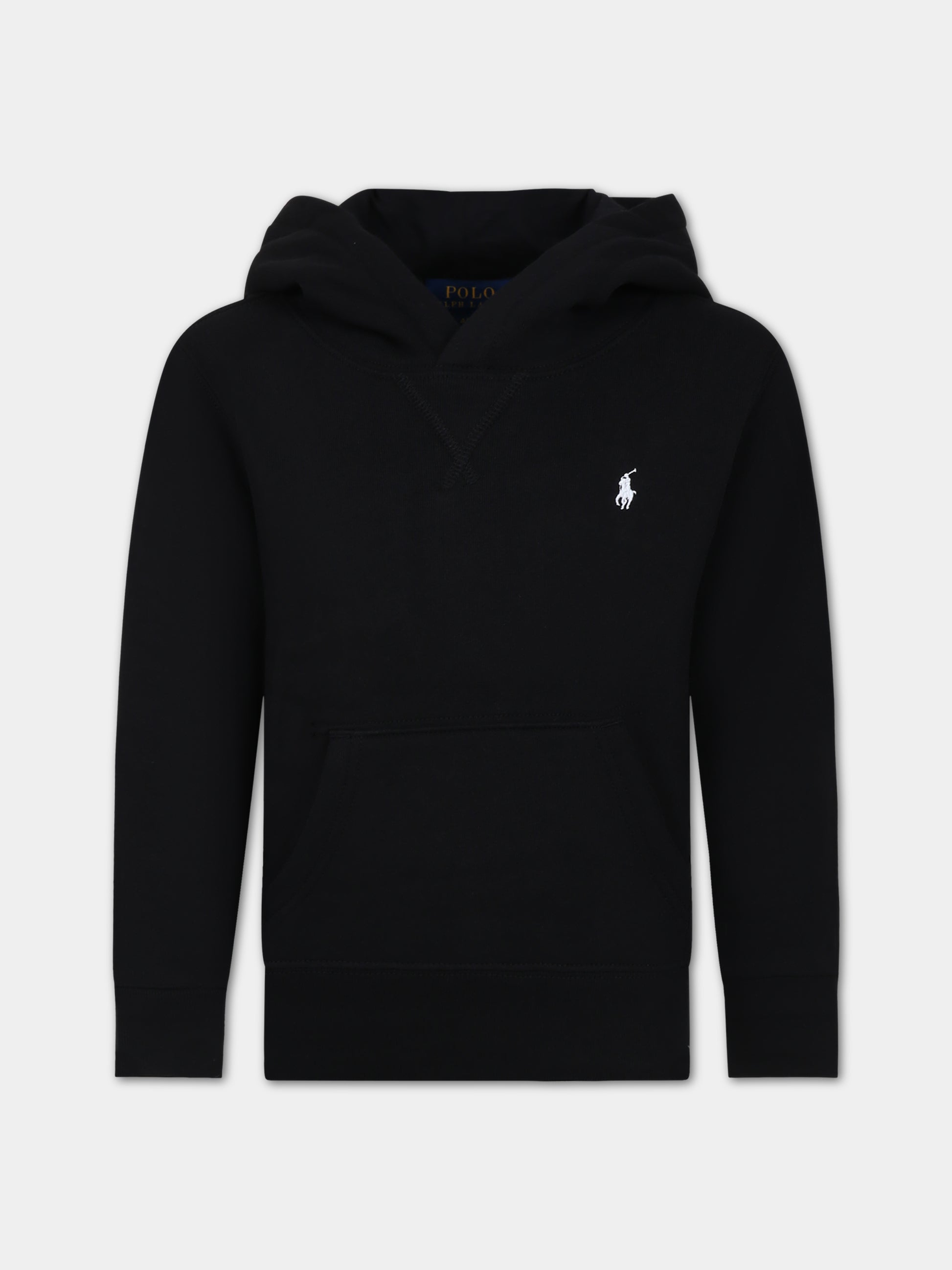 Felpa nera per bambino con logo,Ralph Lauren Kids,749954034