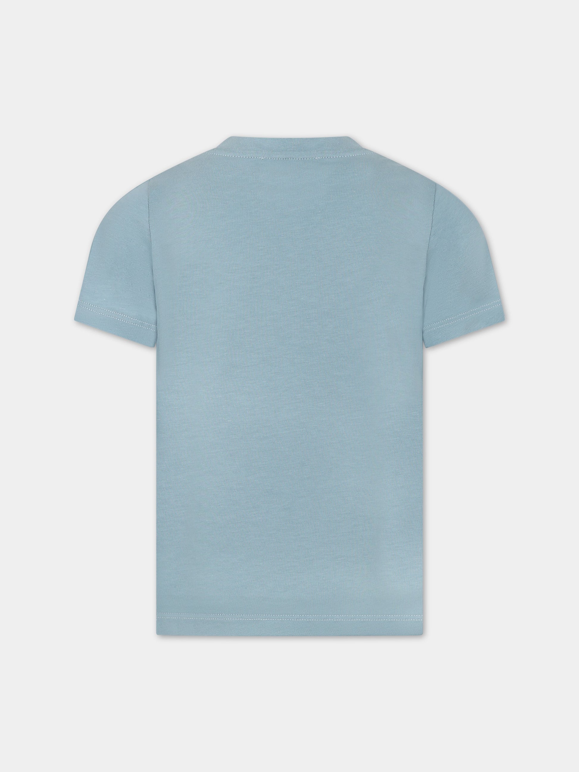 T-shirt celeste per bambino con logo,Versace,1000129 1A08114 2V380