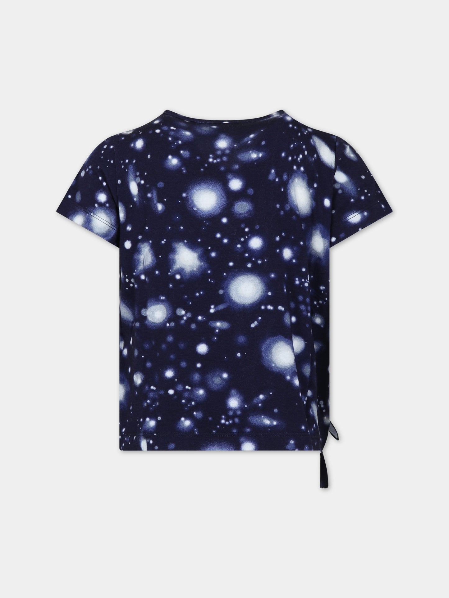 T-shirt blu per bambina con Medusa e stampa,Versace,1009092 1A07571 2U410