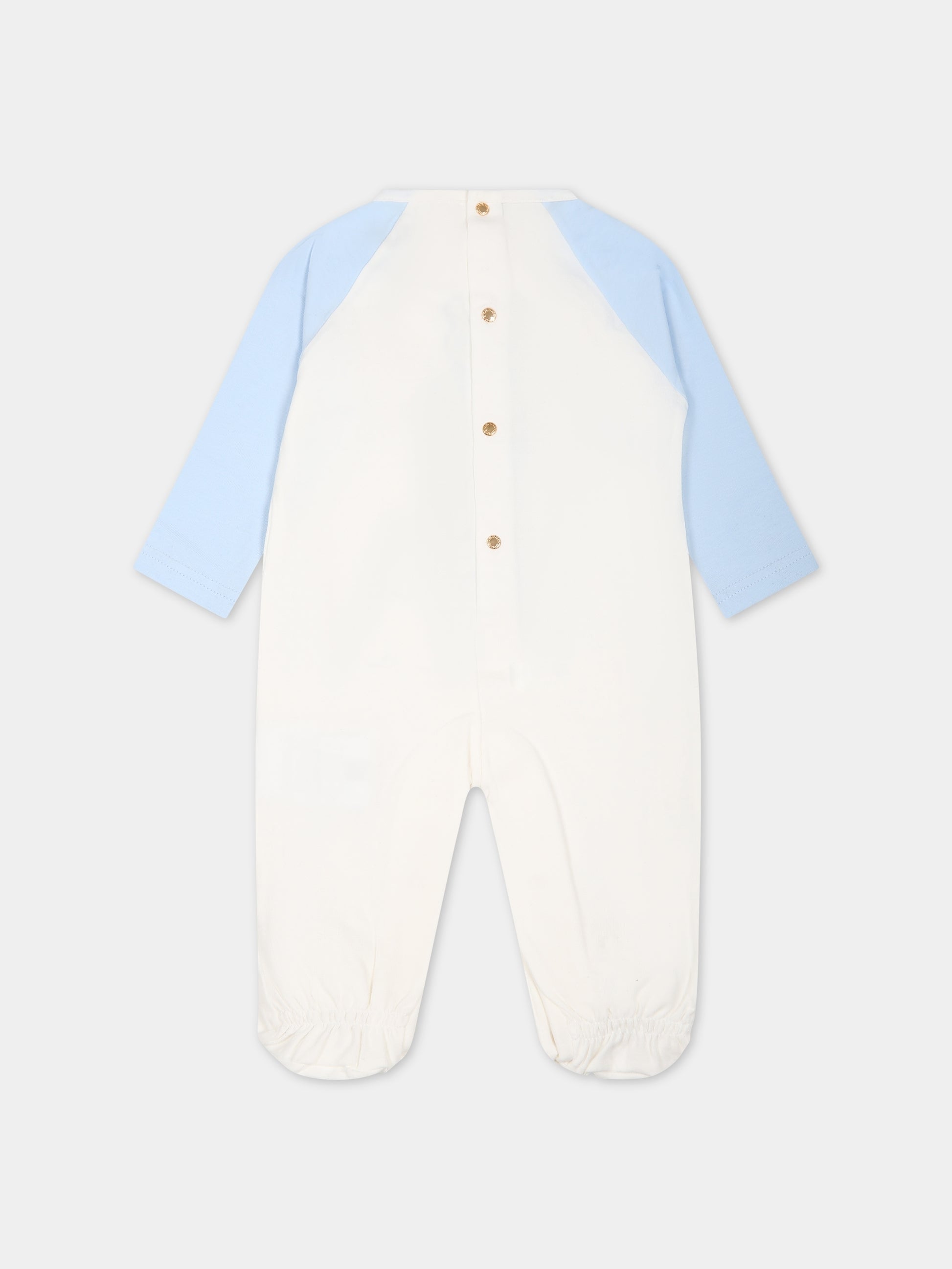 Tutina bianca per neonato con Teddy Bear e logo,Versace,1000137 1A08089 6WA60