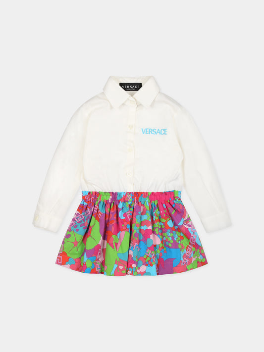 Vestito bianco per neonata co stampa,Versace,1011434 1A08456 6W080