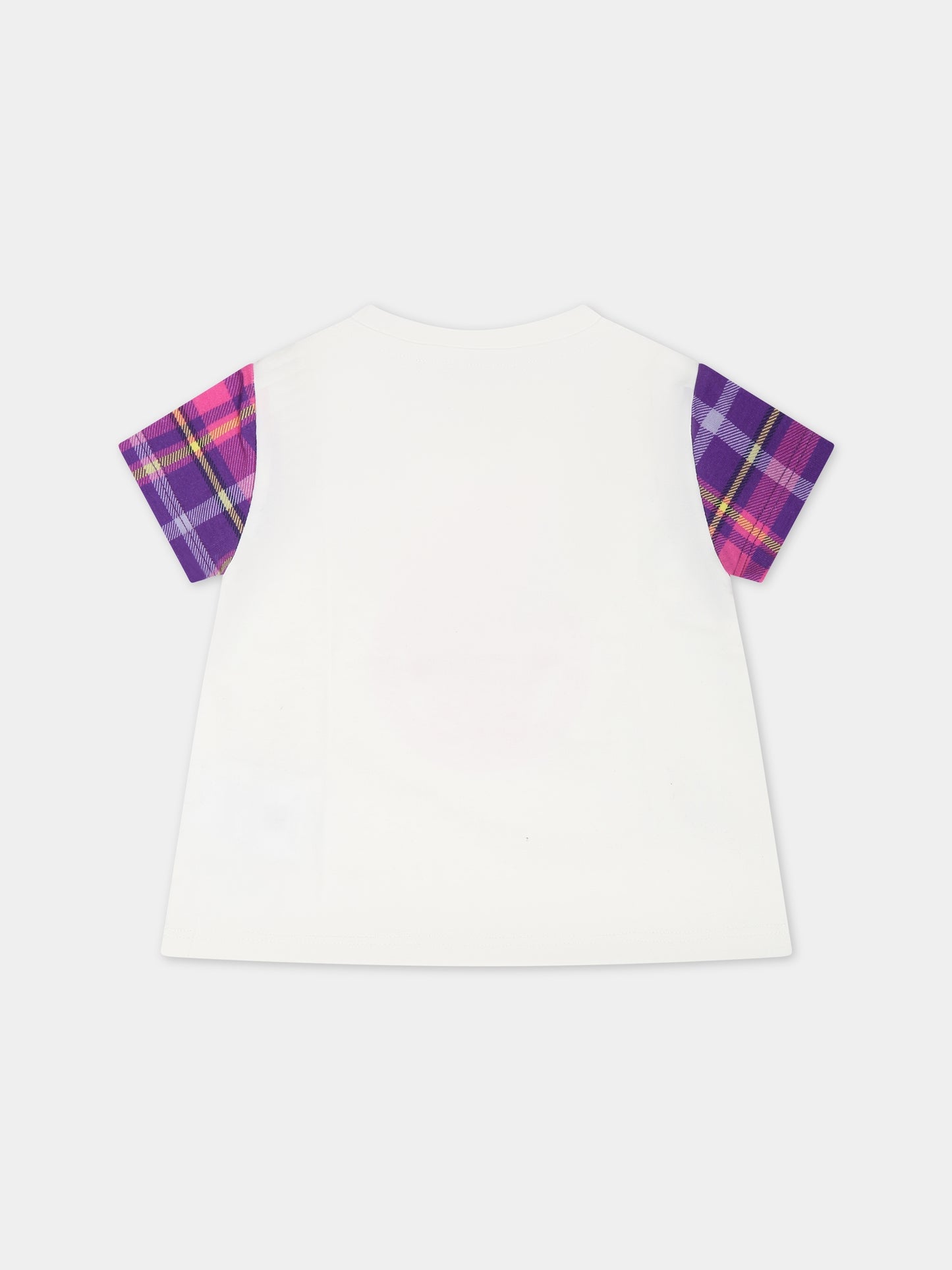 T-shirt bianca per neonata con Medusa e logo,Versace,1000152 1A08432 6WB00