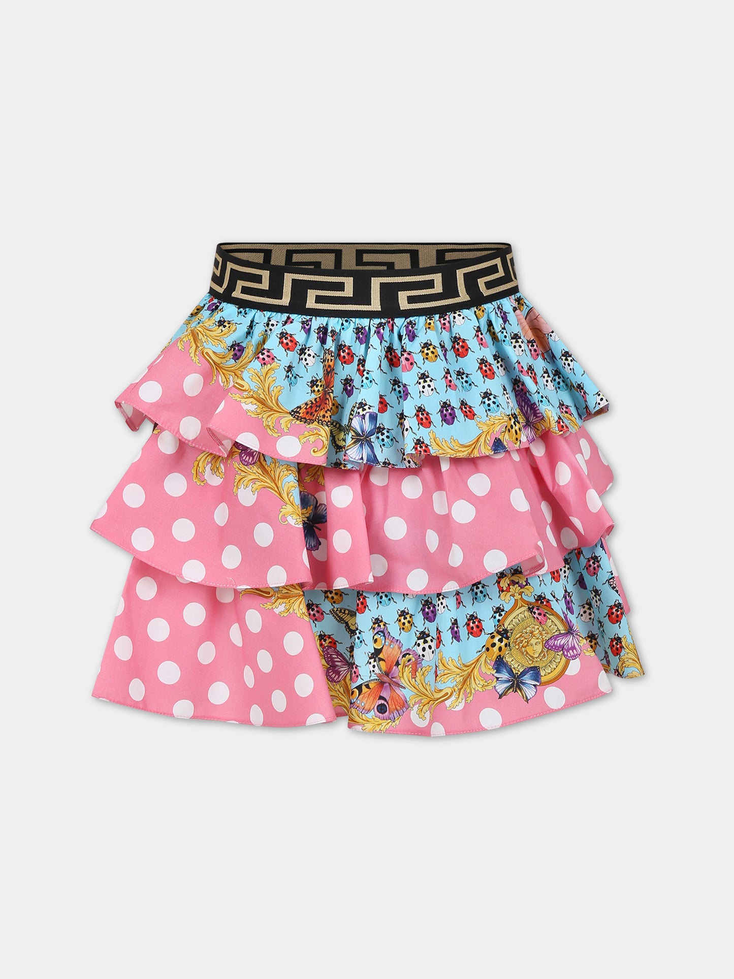 Gonna rosa per bambina con pois,Versace,1011106 1A08129 5X280