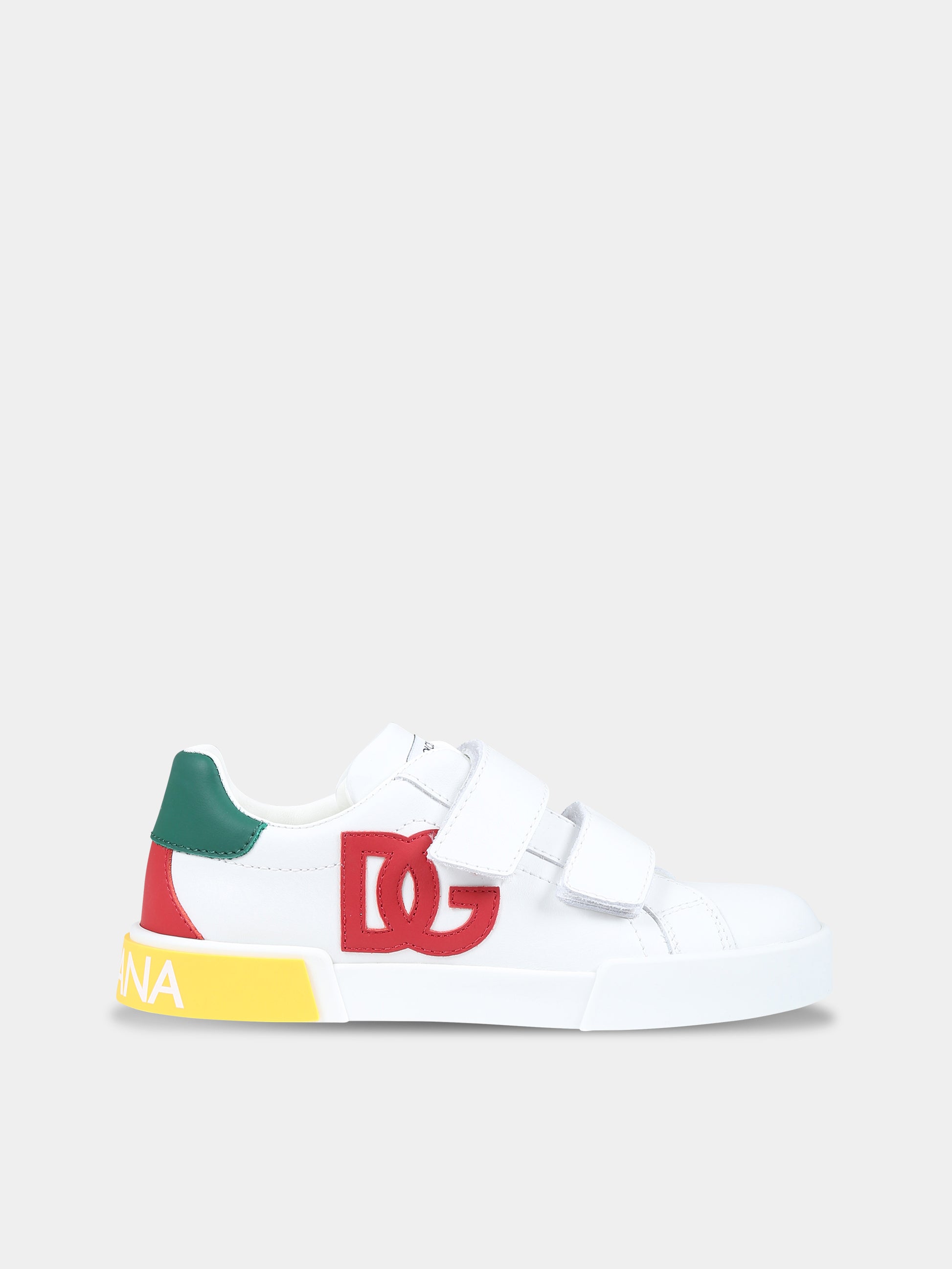 Sneakers bianche per bambini con logo,Dolce & Gabbana Kids,DA5167 AN384 8N530