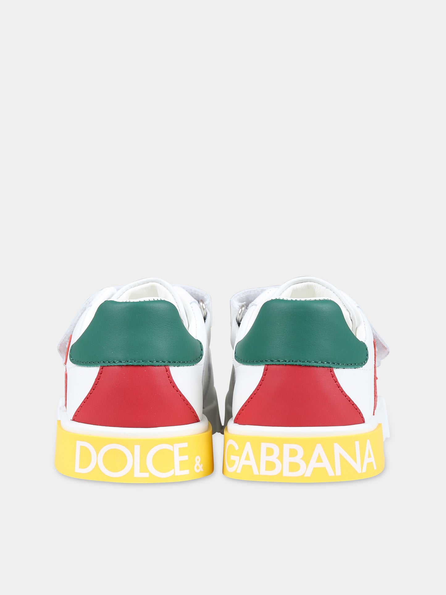 Sneakers bianche per bambini con logo,Dolce & Gabbana Kids,DA5167 AN384 8N530