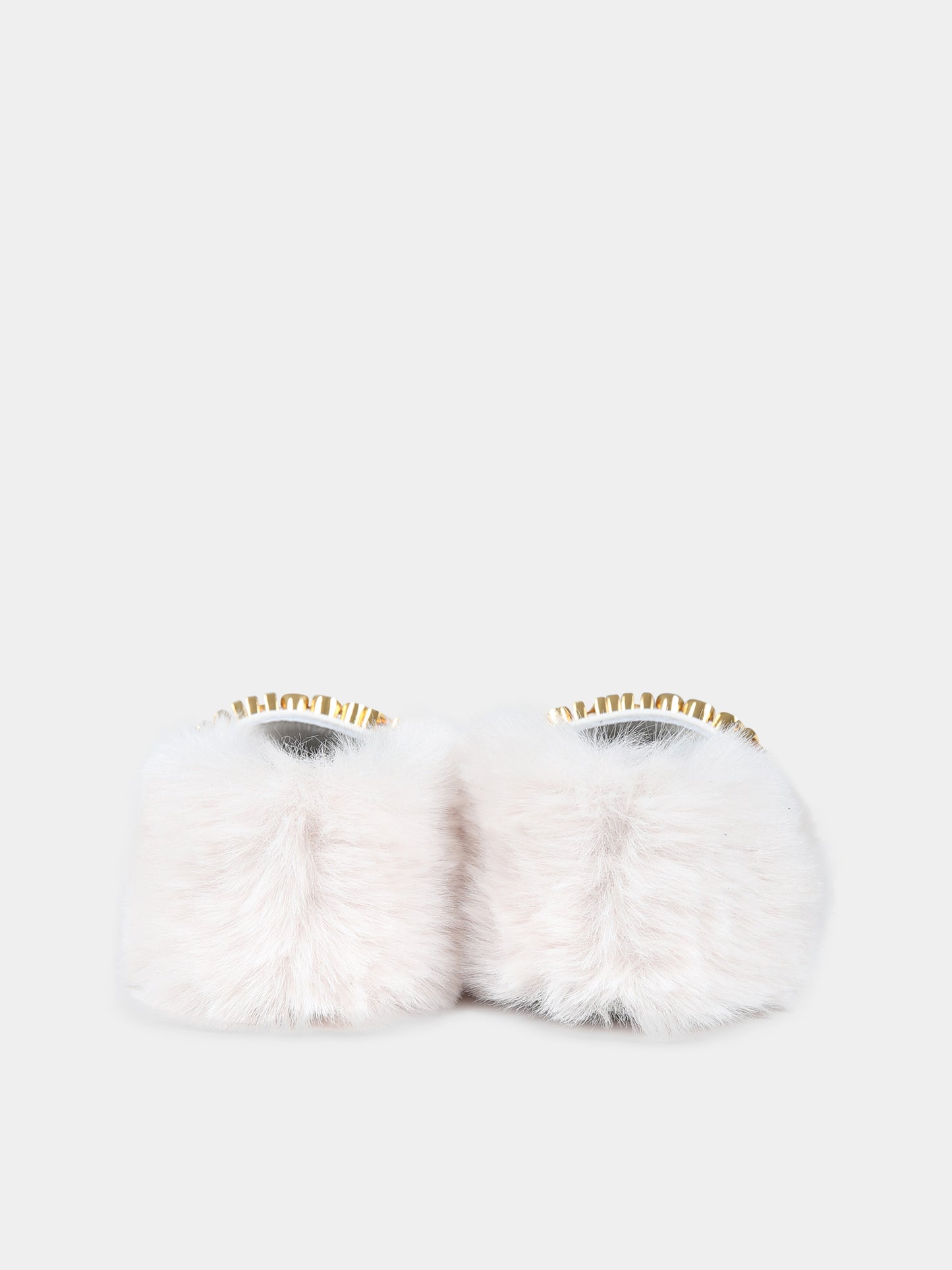 Ballerine avorio per neonata con logo,Moschino Kids,75808 2