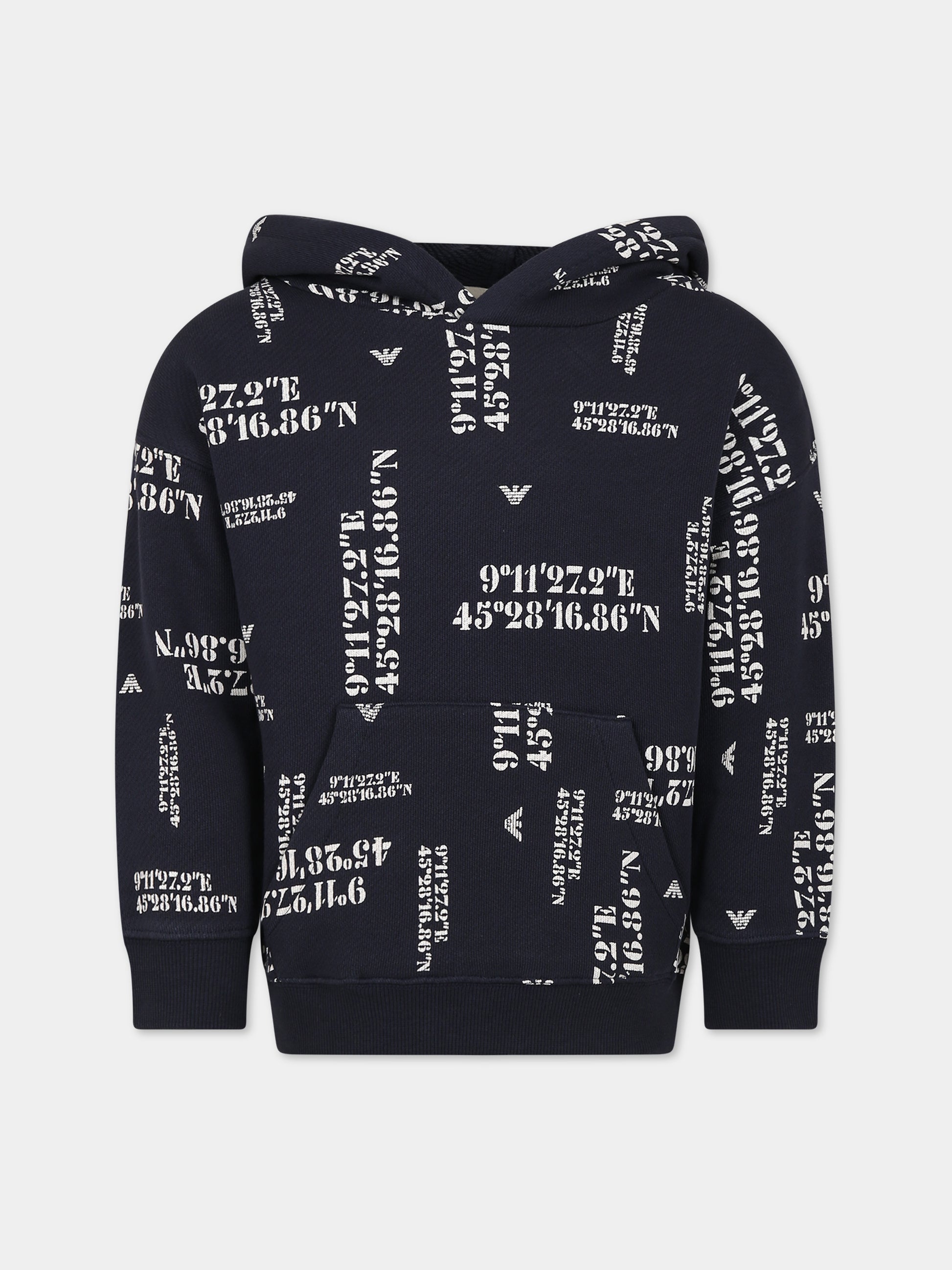 Felpa blu per bambino con aquilotto,Armani Junior,6R4MFX 2JGCZ F9L1