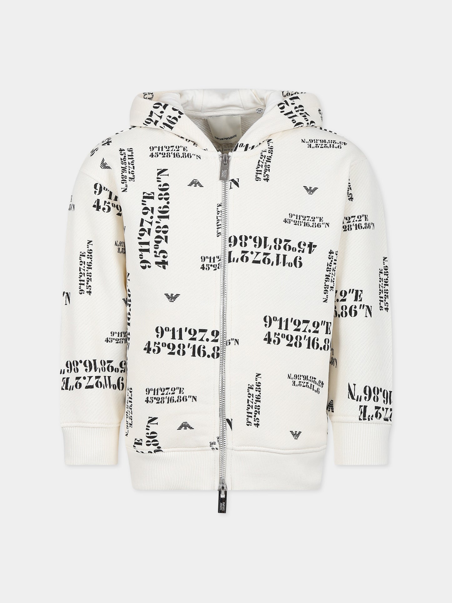 Felpa avorio per bambino con aquilotto,Armani Junior,6R3M9K 2JGCZ F1I2