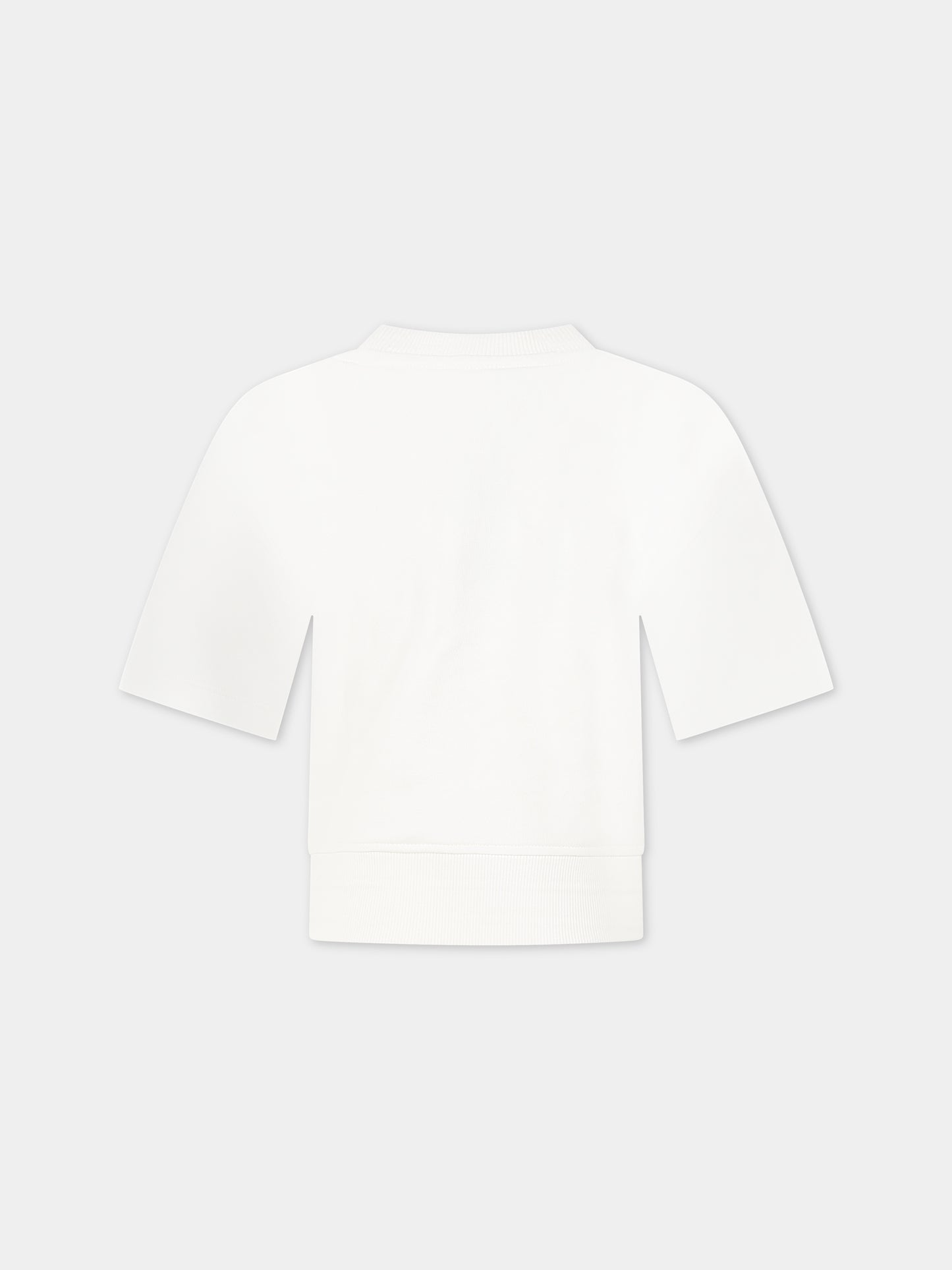 Felpa bianca per bambini con Teddy Bear e logo,Moschino Kids,HUF06X LCA28 10063 