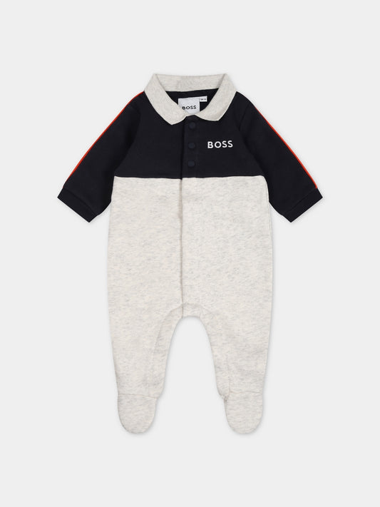 Tutina grigia per neonato con logo,Boss,J97211 GRIGIO CHIARO