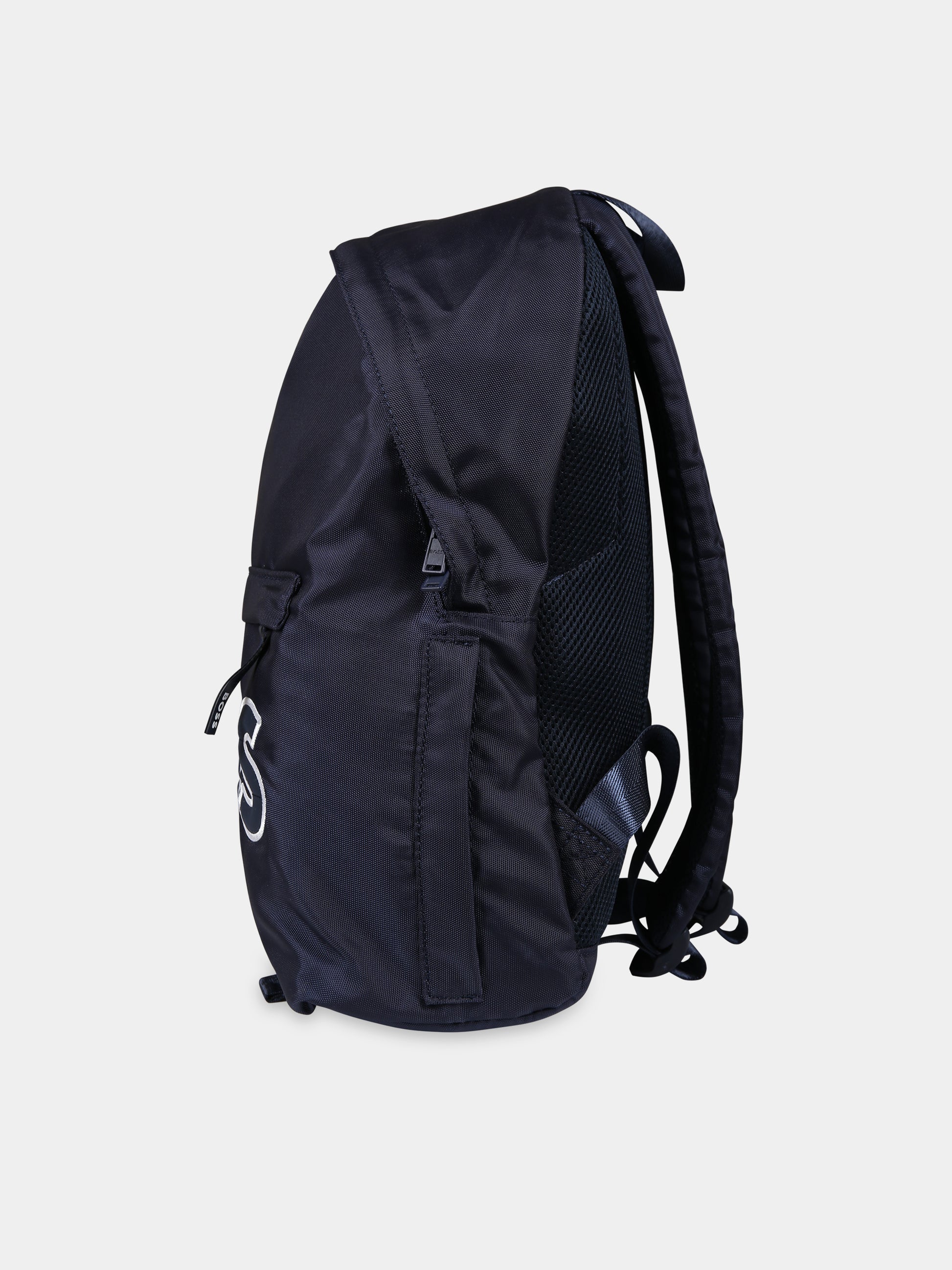 Zaino blu per bambino con logo,Boss,J20412 849