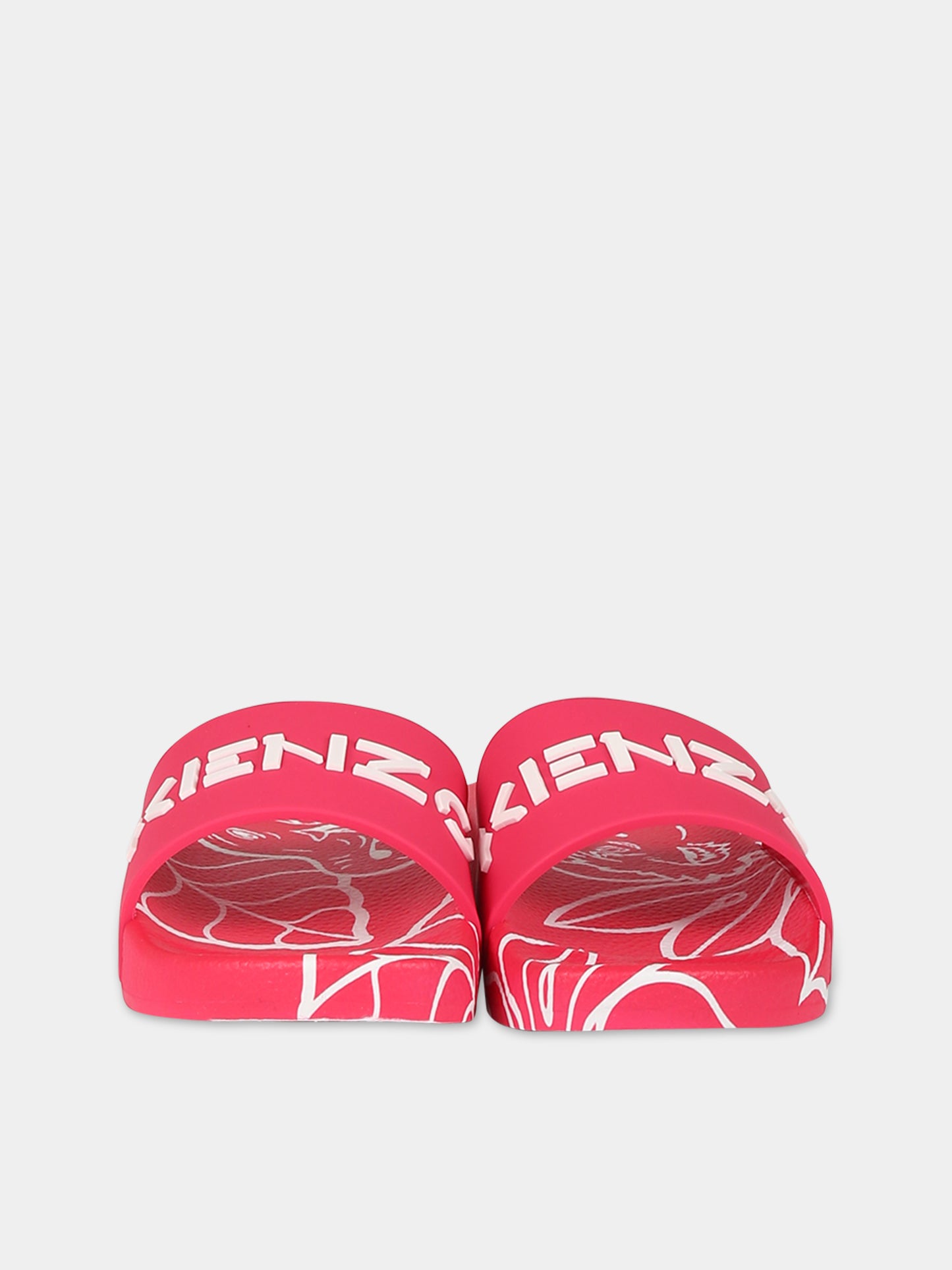 Ciabatte fucsia per bambina con logo,Kenzo Kids,K59051 49F