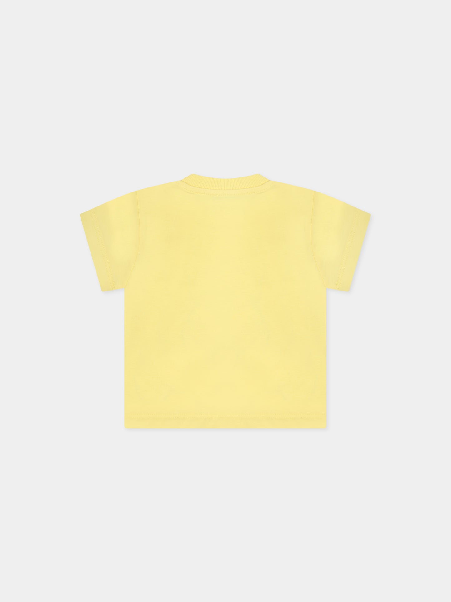 T-shirt gialla per neonati con Teddy Bear e logo,Moschino Kids,MOM032 LAA03 50230