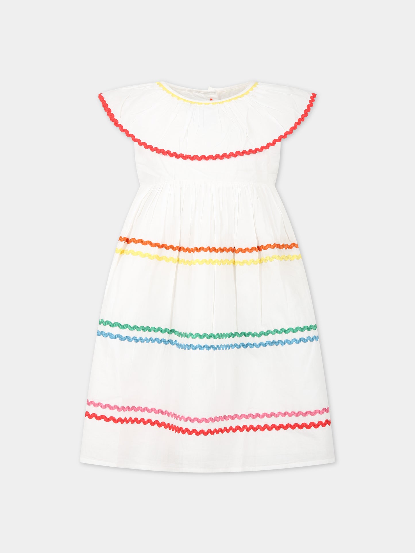 Vestito bianco per bambina con ricami,Stella Mccartney Kids,TS1D42 Z0142 101