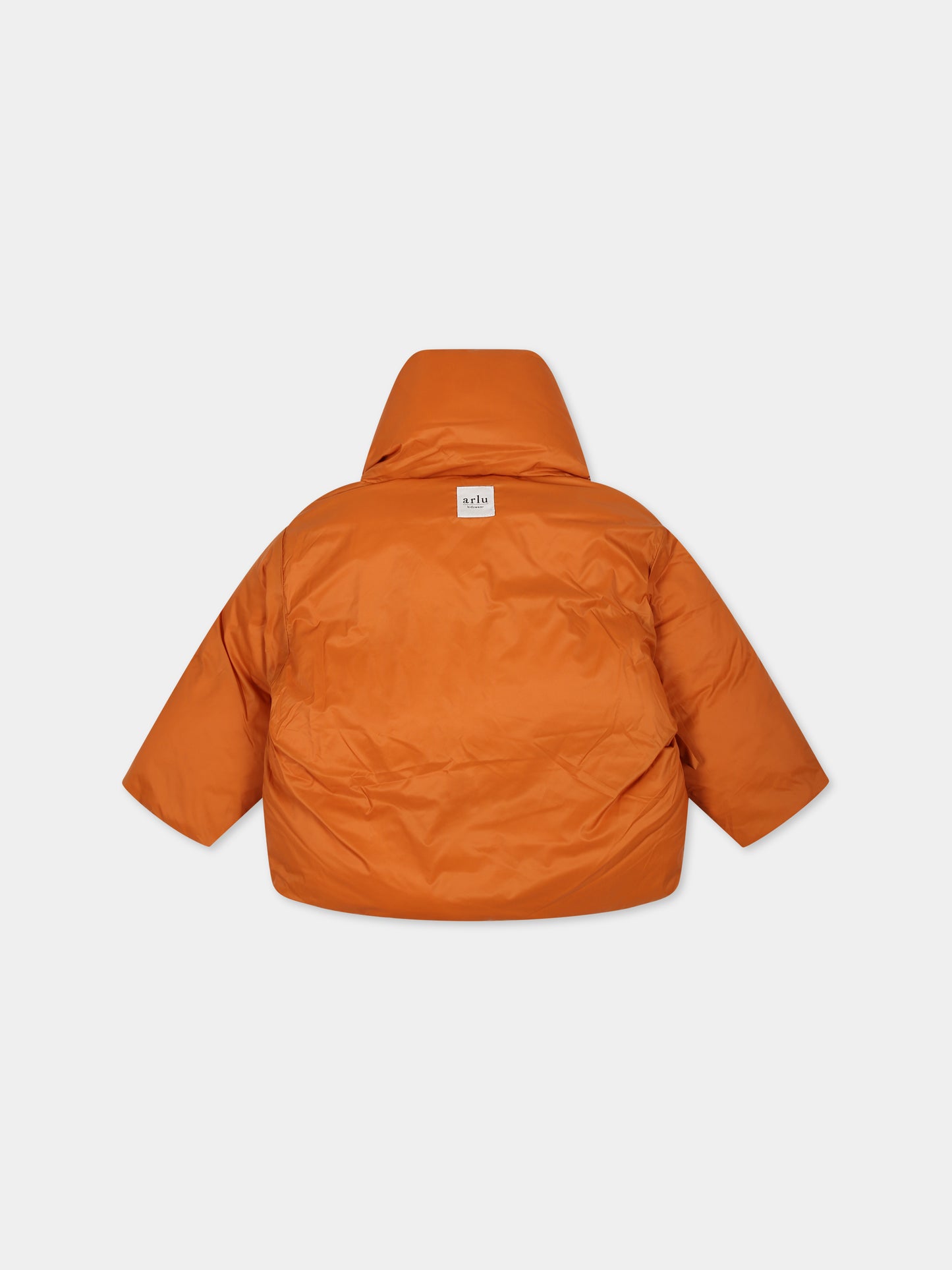 Piumino arancione per neonati con logo,Arlu Kidswear,ARLU KIMONO IMBOTTITO