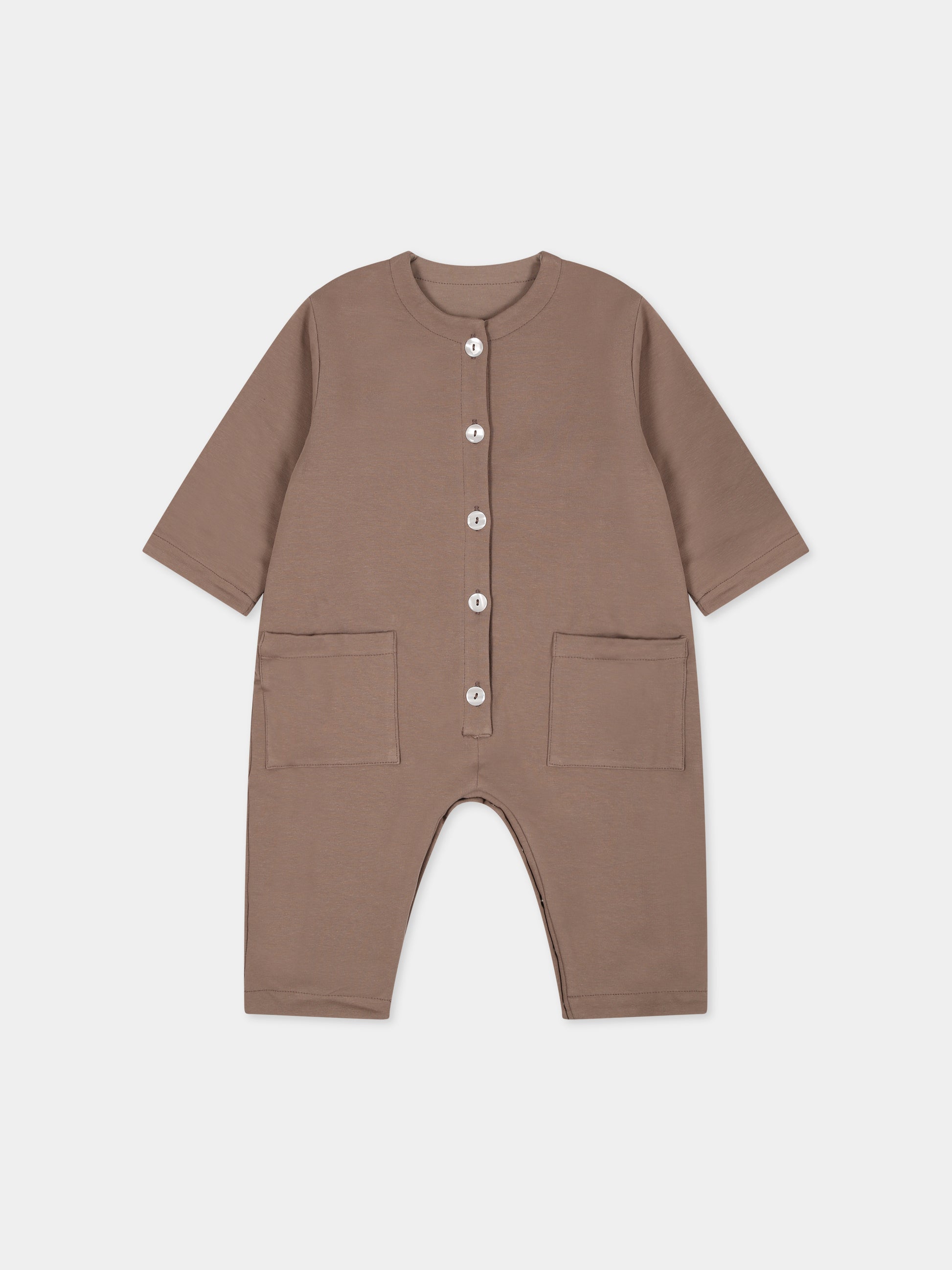 Tutina beige per neonati con logo,Arlu Kidswear,TUTONE BOUBLE