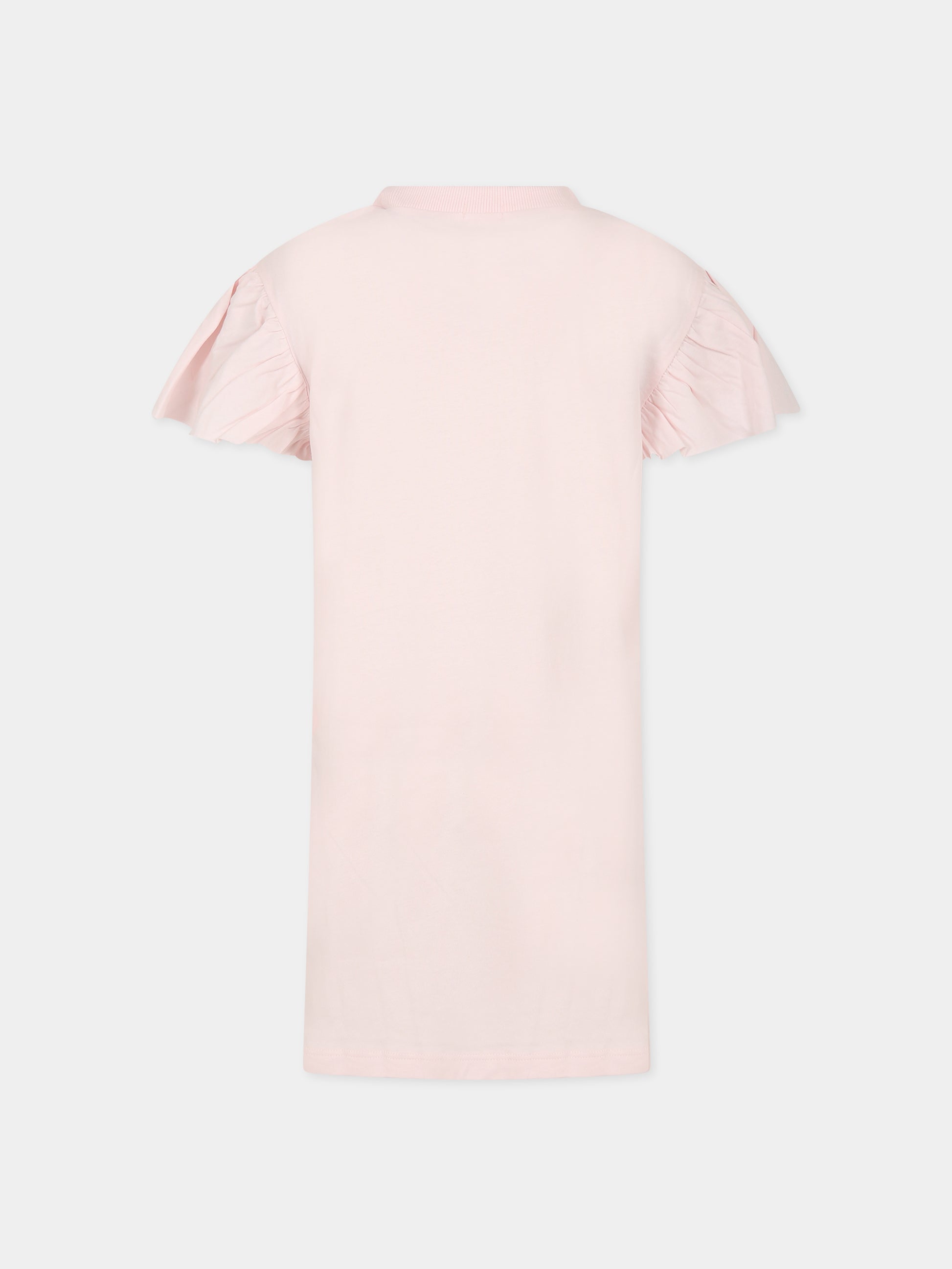 Vestito rosa per bambina con stampa palme,Billieblush,U12808 45S
