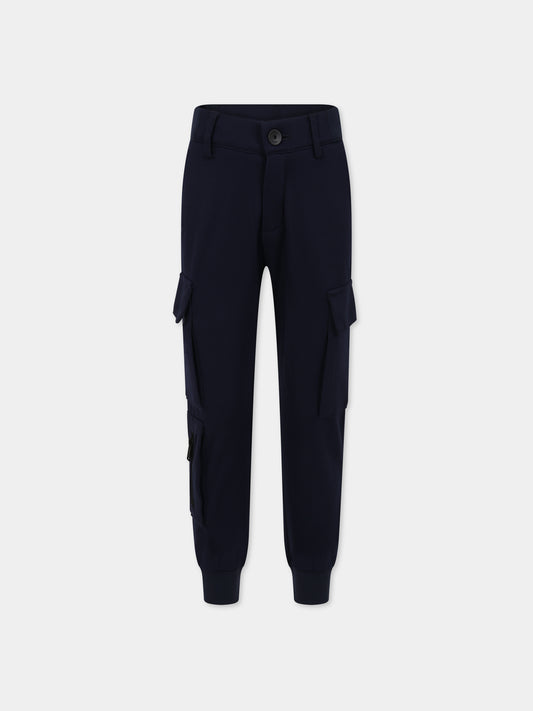 Pantaloni blu per bambino con logo,Boss,J24843 849