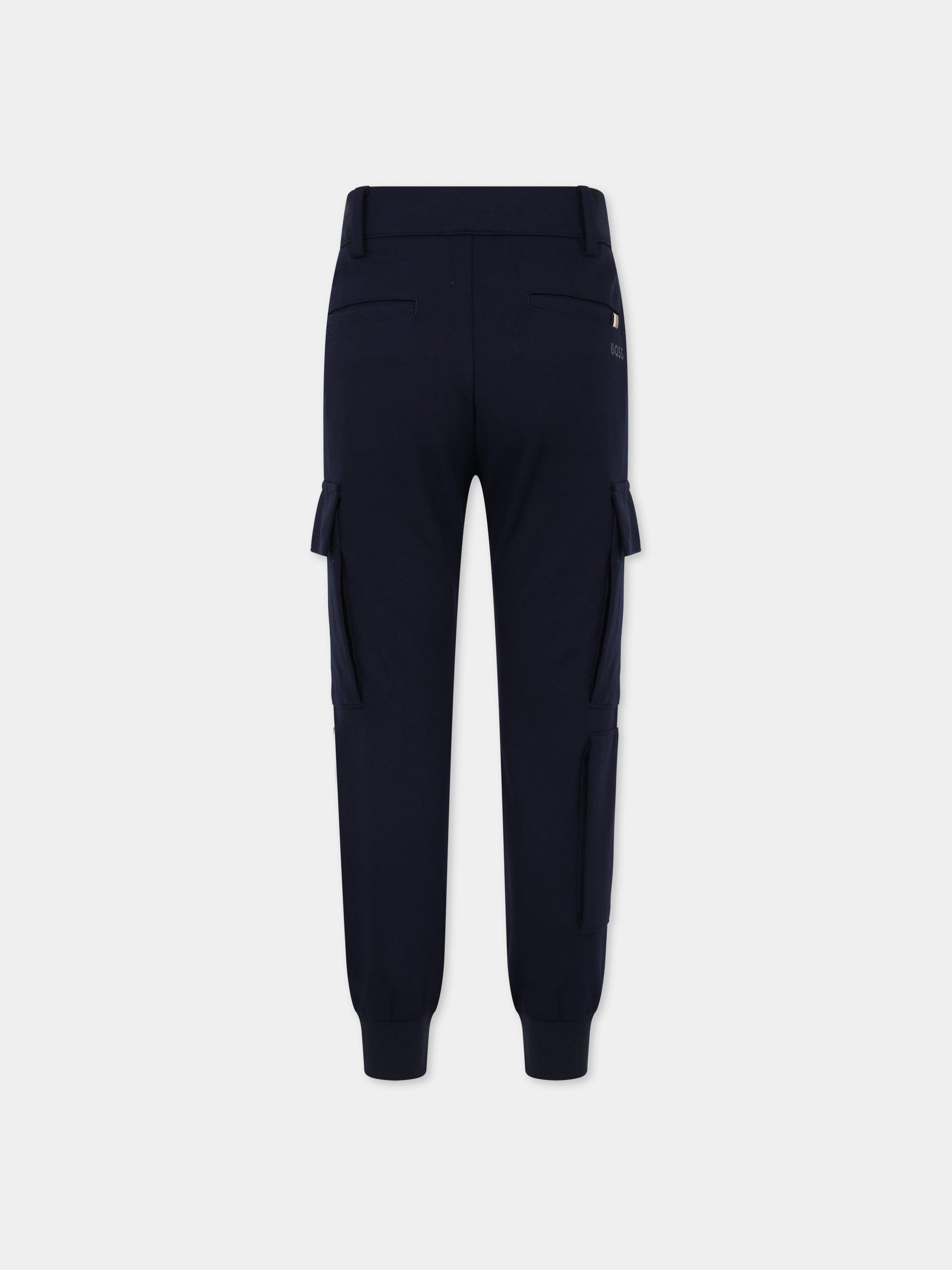 Pantaloni blu per bambino con logo,Boss,J24843 849