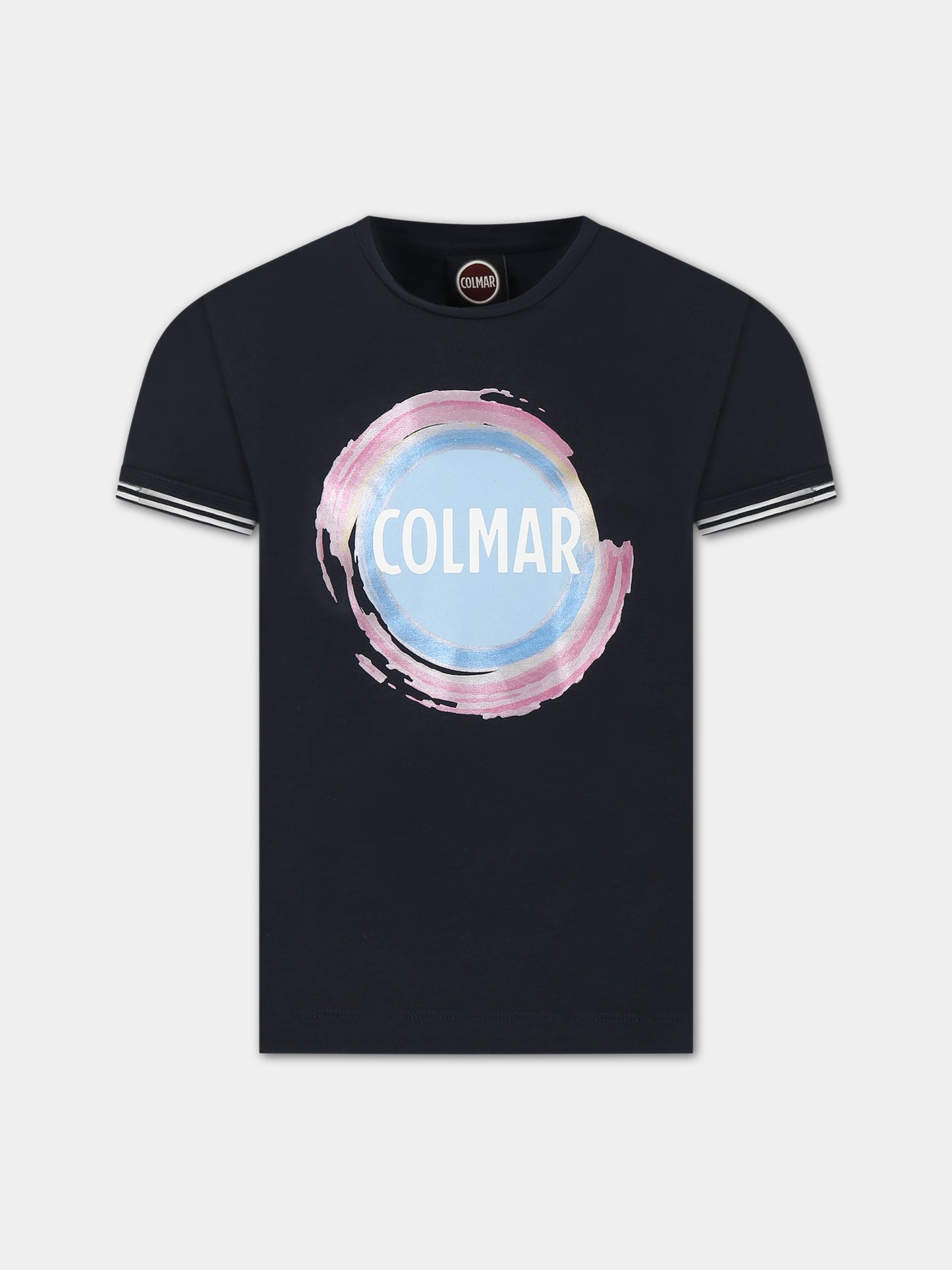 T-shirt blu per bambina con logo,Colmar Originals Kids,3543 1WT 68