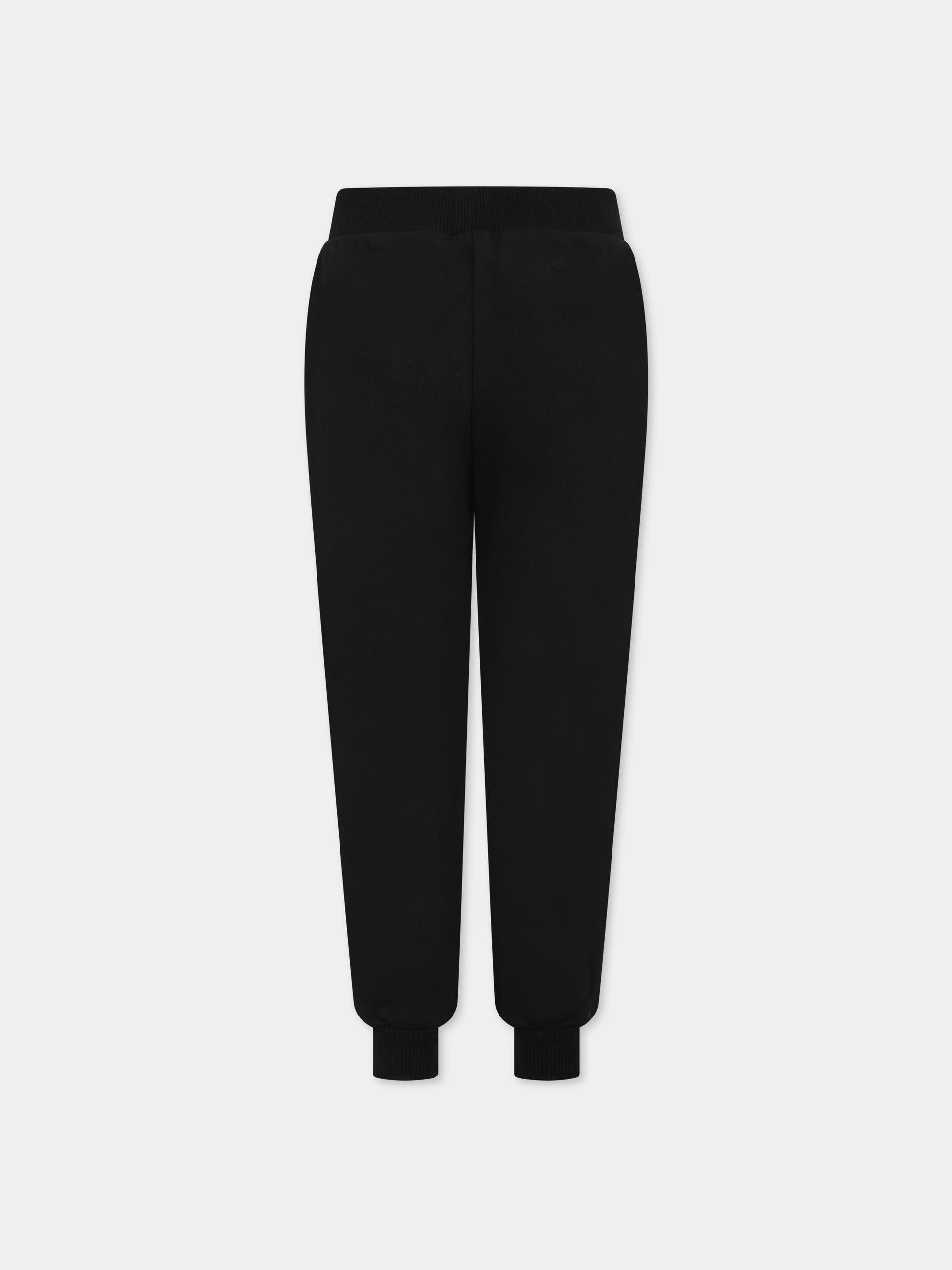 Pantaloni neri per bambino con Teddy Bear e logo,Moschino Kids,HUP060 LCA32 60100