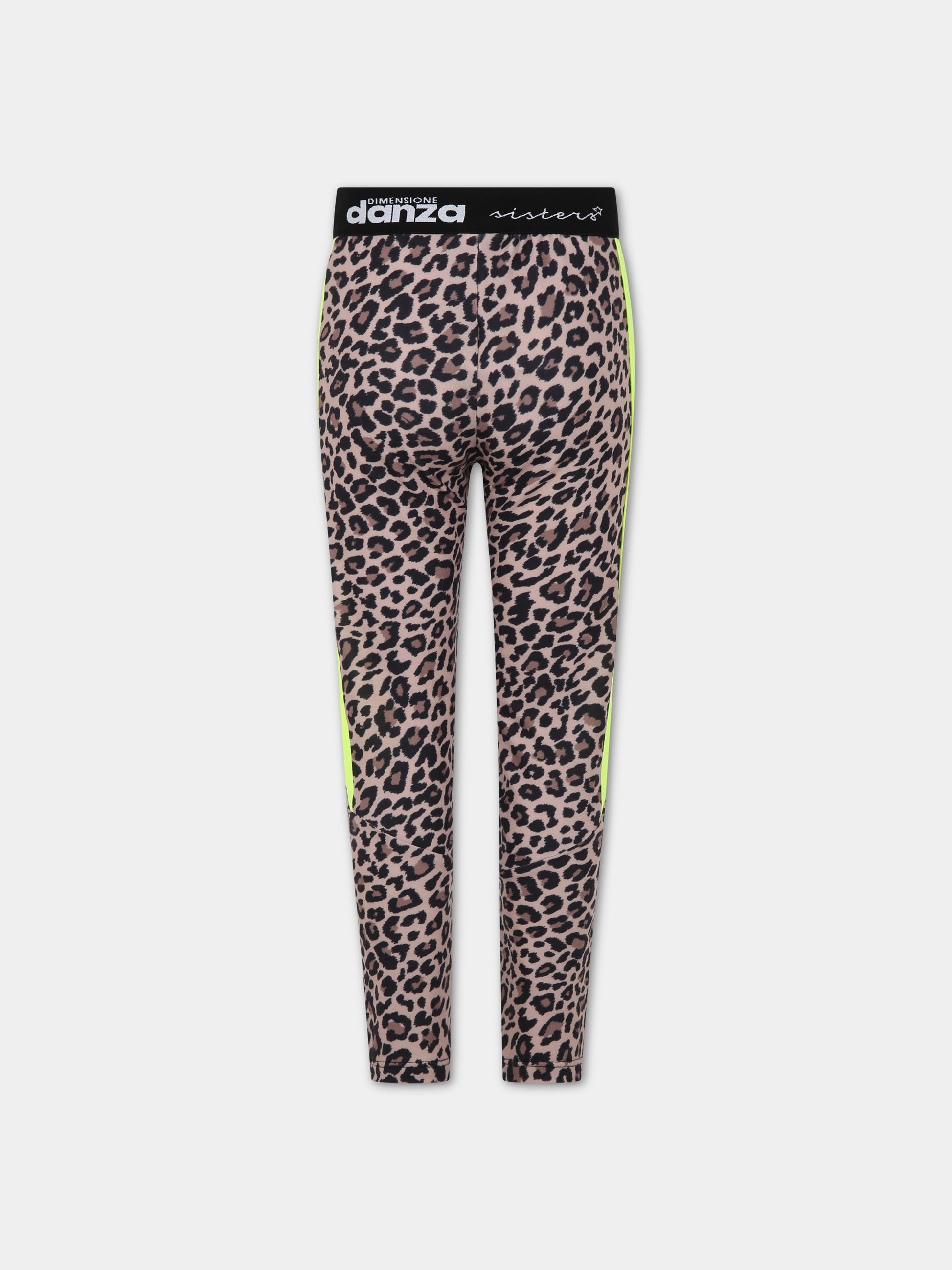 Leggings neri per bambina con logo con stampa,Dimensione Danza,031940/28 200