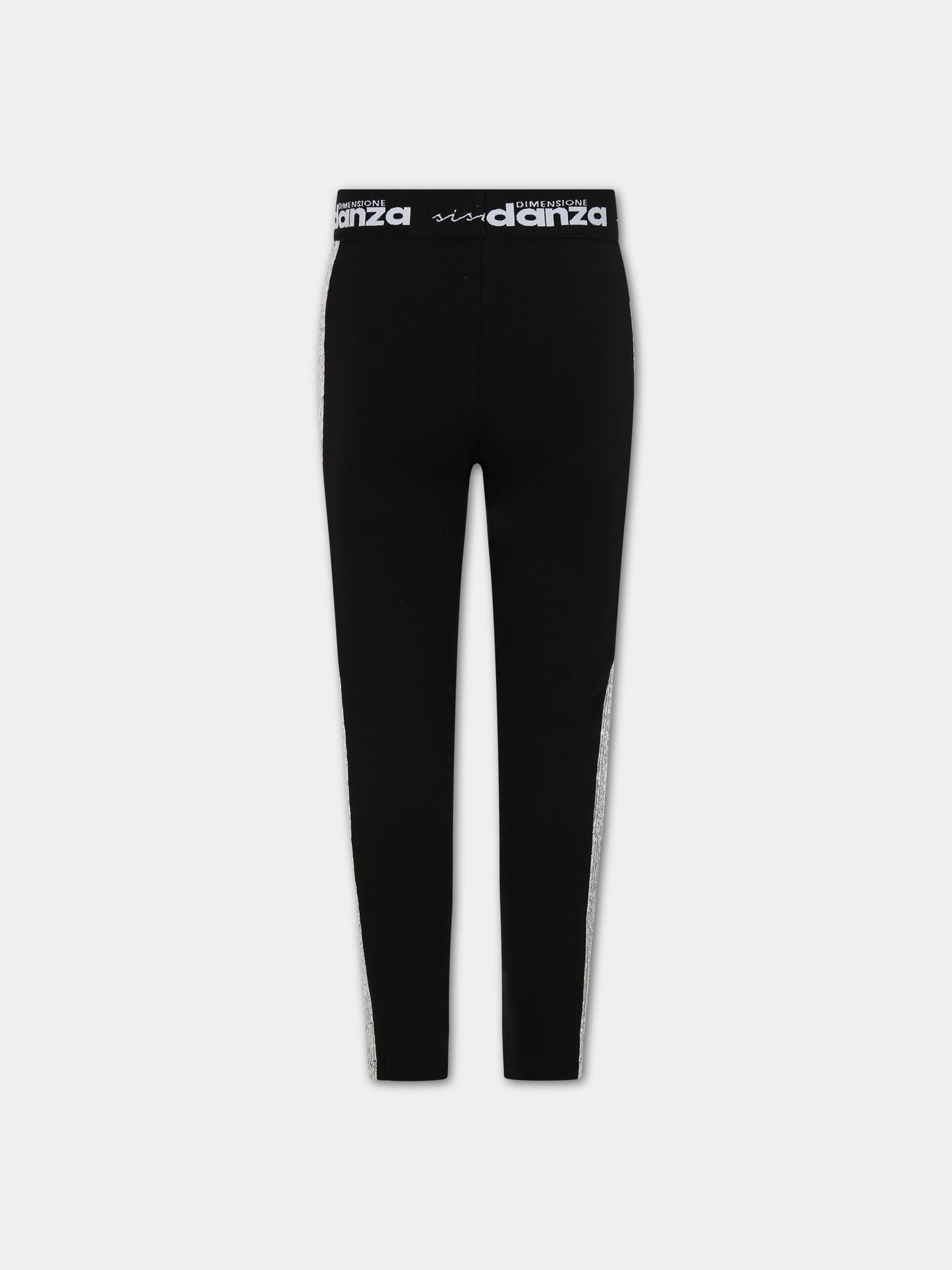 Leggings neri per bambina con logo,Dimensione Danza,031943 110